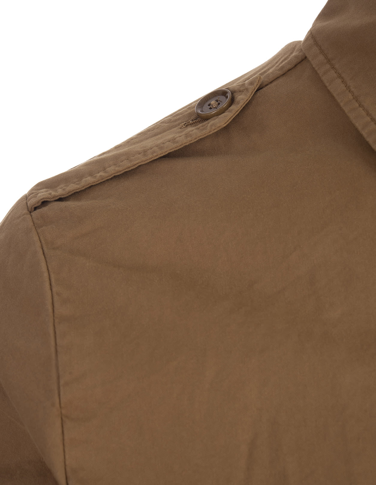Shop Aspesi Light Brown Cotton Gabardine Military Shirt In Terra