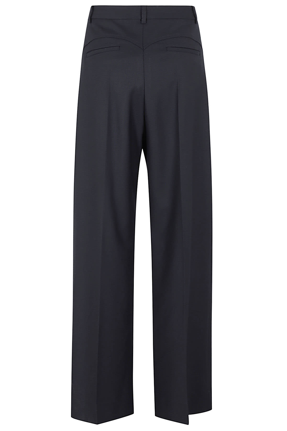 Shop Victoria Beckham Wide Leg Trouser In Midnight