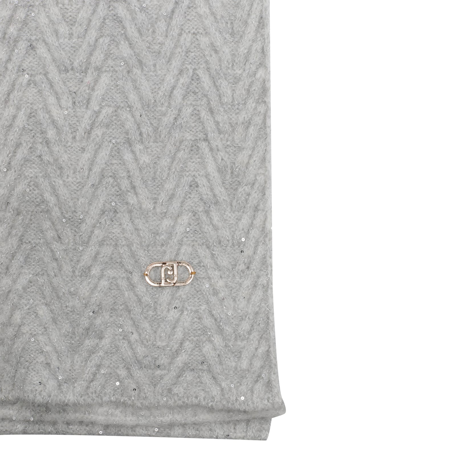 Liu •jo Logo Scarf In Gray