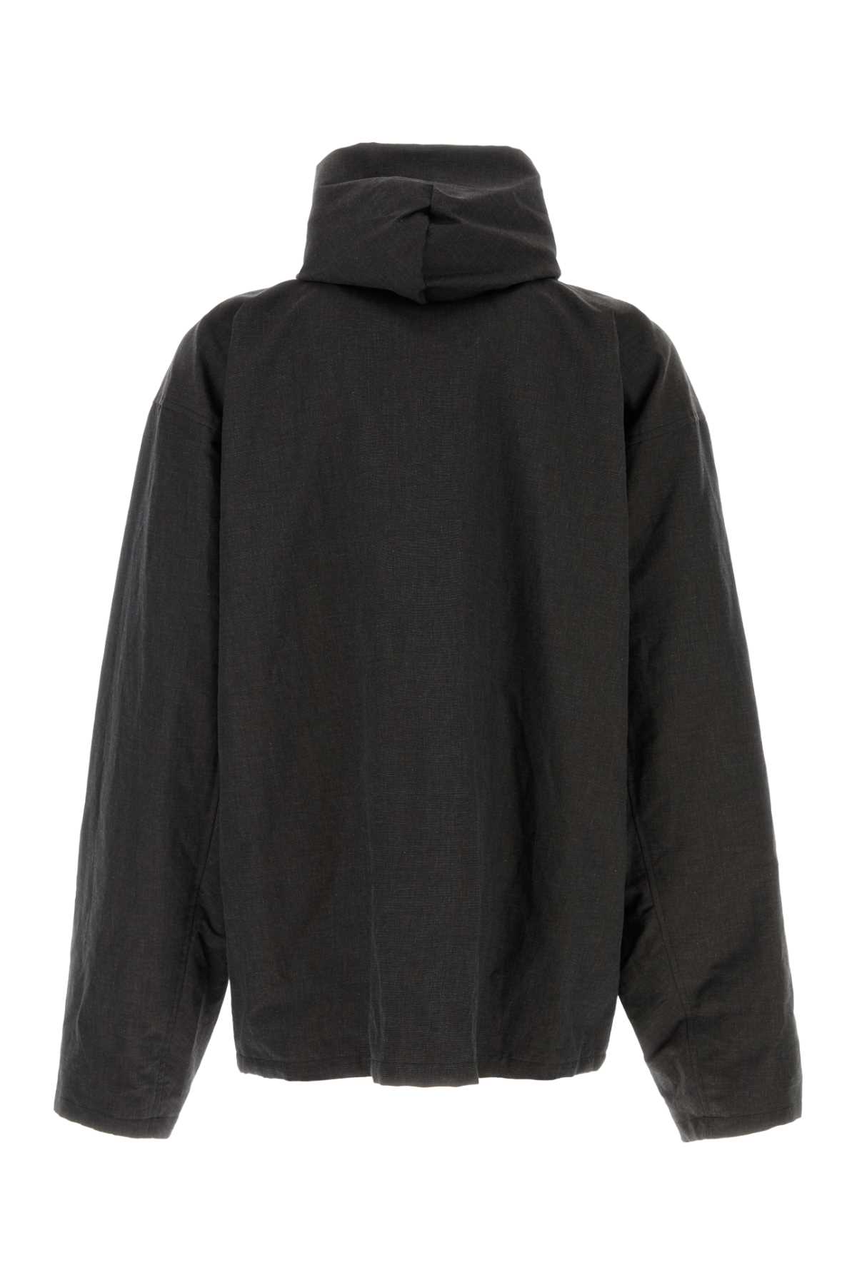 Balenciaga Hooded Jackets With Long Sleeves And Side Pockets In Black