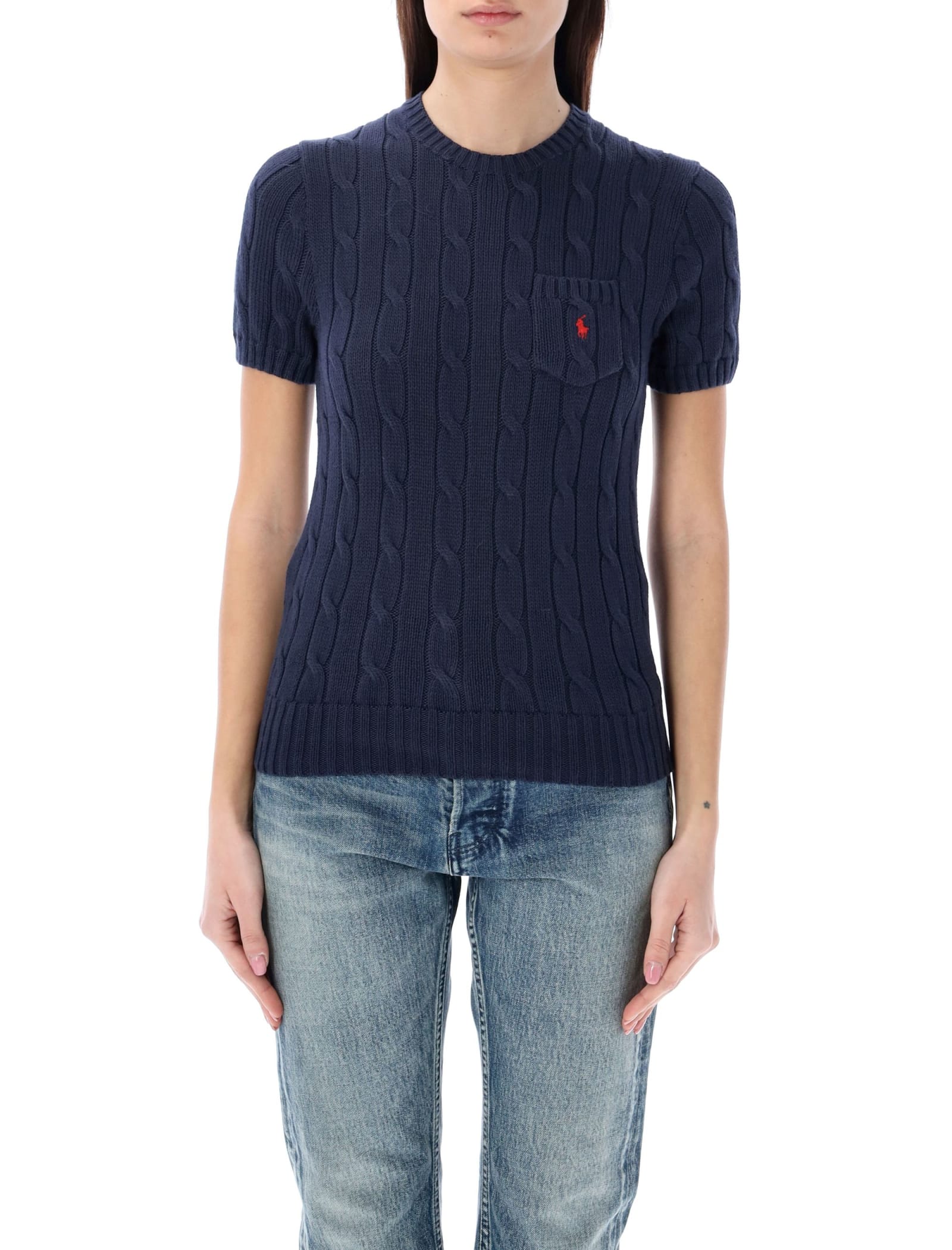 POLO RALPH LAUREN CABLE KNIT SHORT SLEEVES