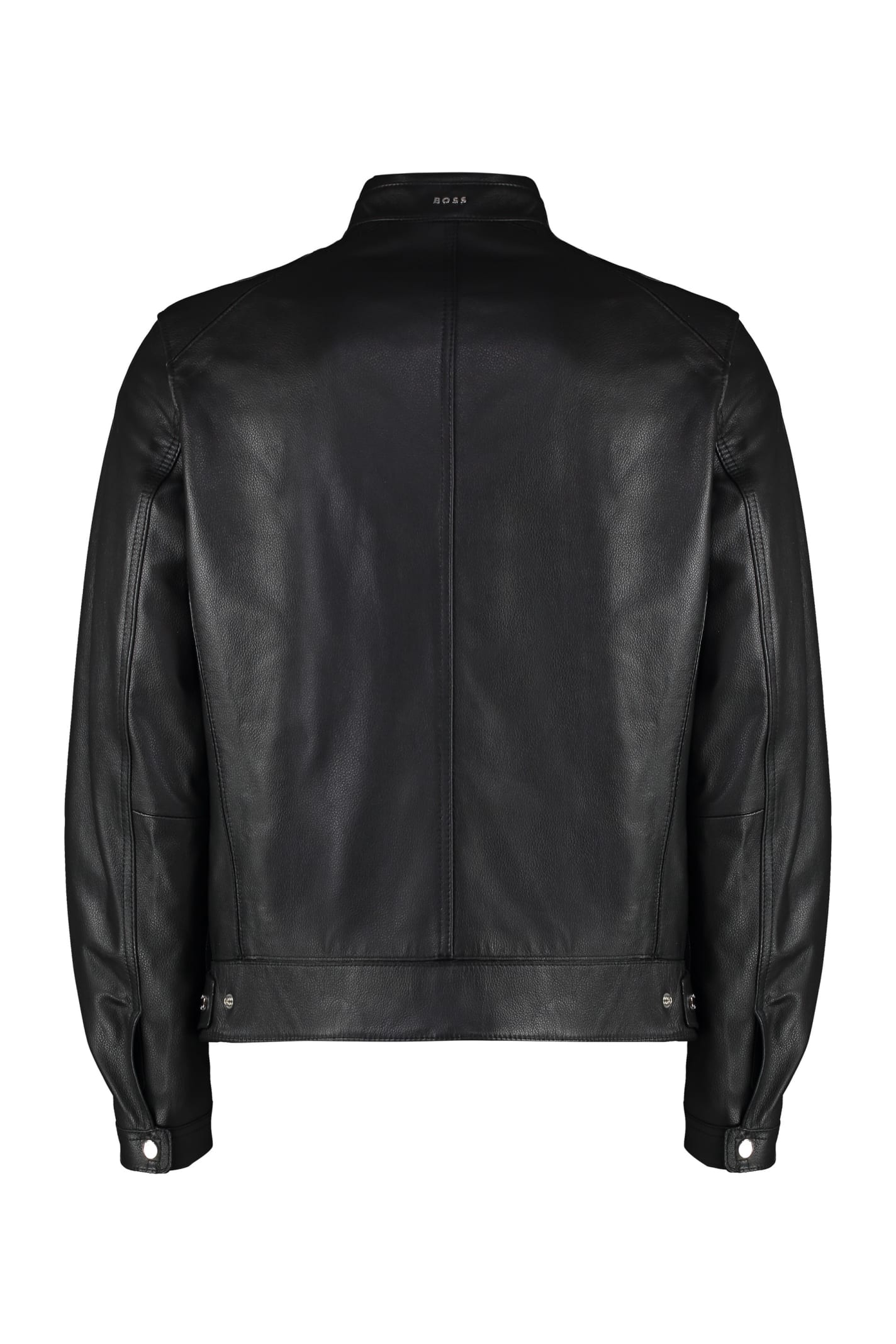 Shop Hugo Boss Lambskin Jacket In Black