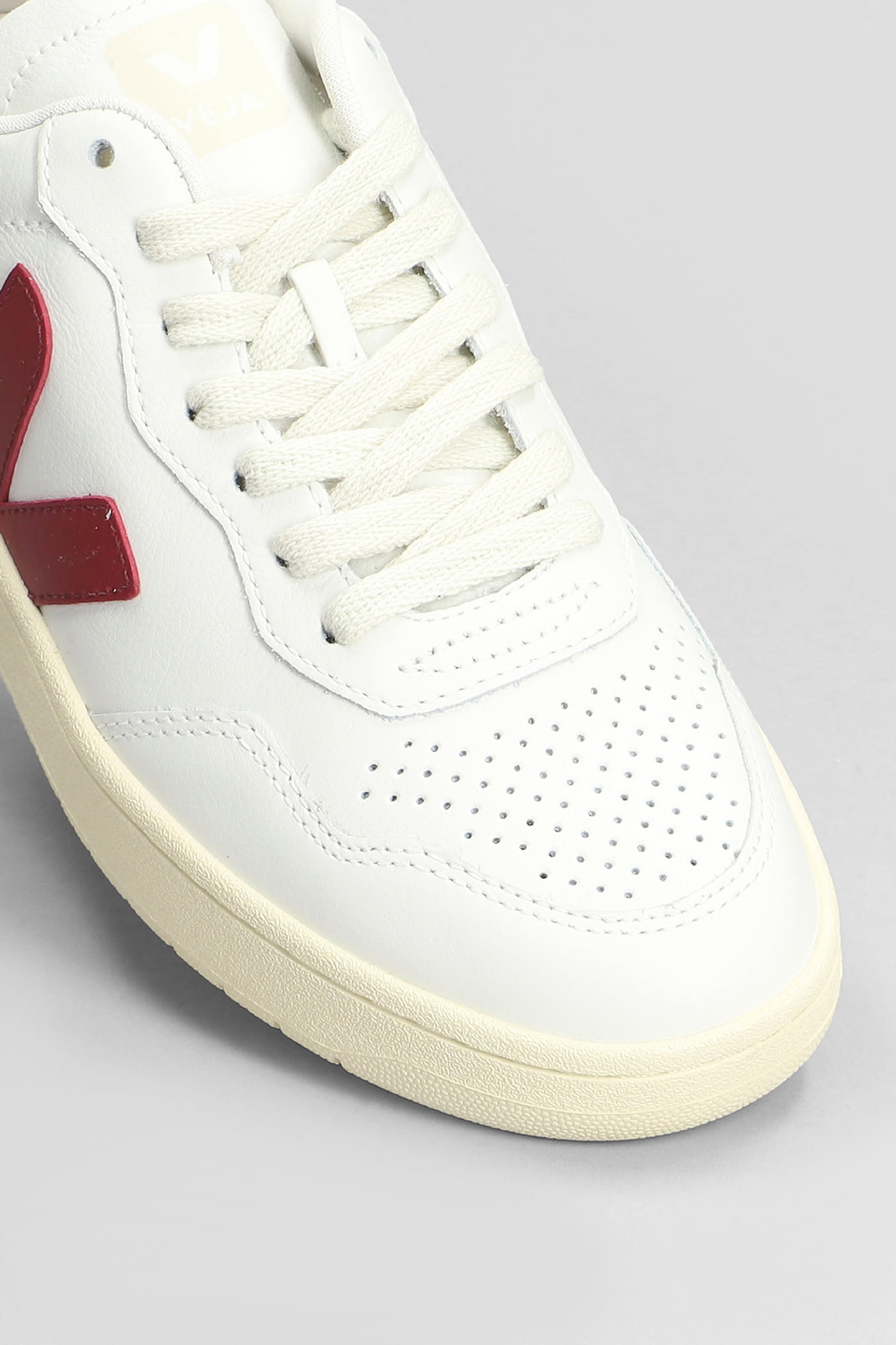 Shop Veja V-90 Sneakers In White Leather