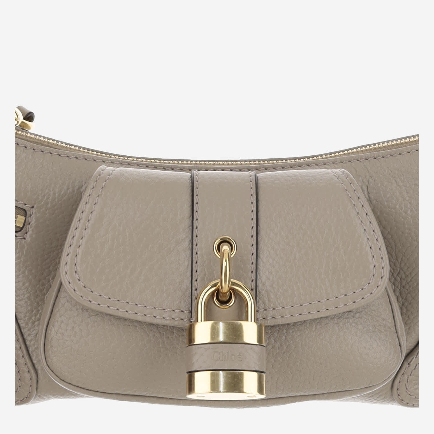 Shop Chloé 99 Leather Shoulder Bag In Grey