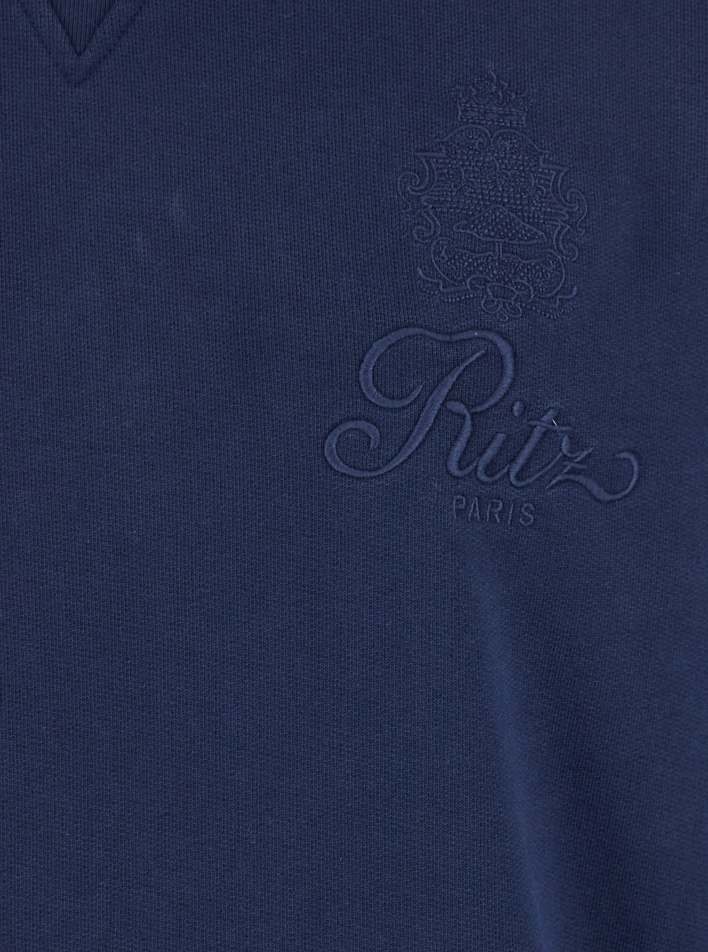 Frame Privacy Please Blue Crewneck T-shirt With Tonal Logo Embroidery On The Front In Cotton Blend Woman In Blu