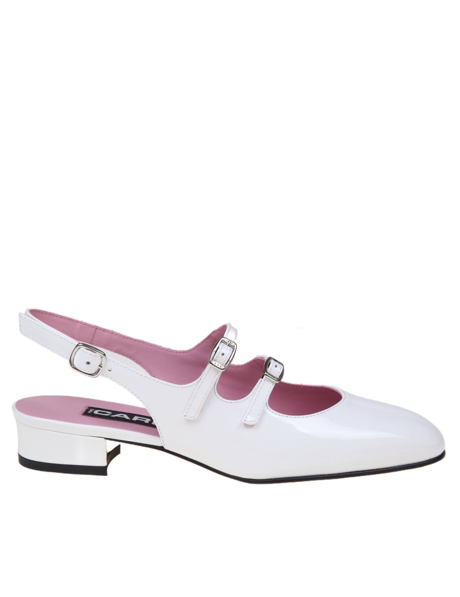 Slingback In White Patent Leather