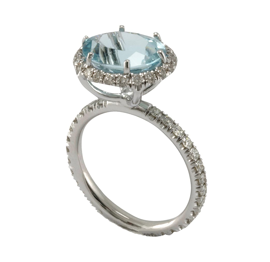 Shop Lo Spazio Jewelry Lo Spazio Aqua Lucente Ring(h) In Sky_blue