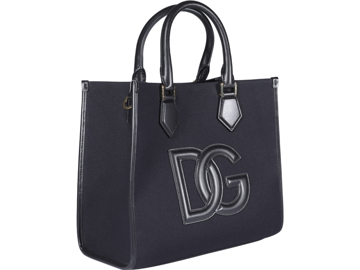 Shop Dolce & Gabbana Dg Logo Shopping Bag In Nero