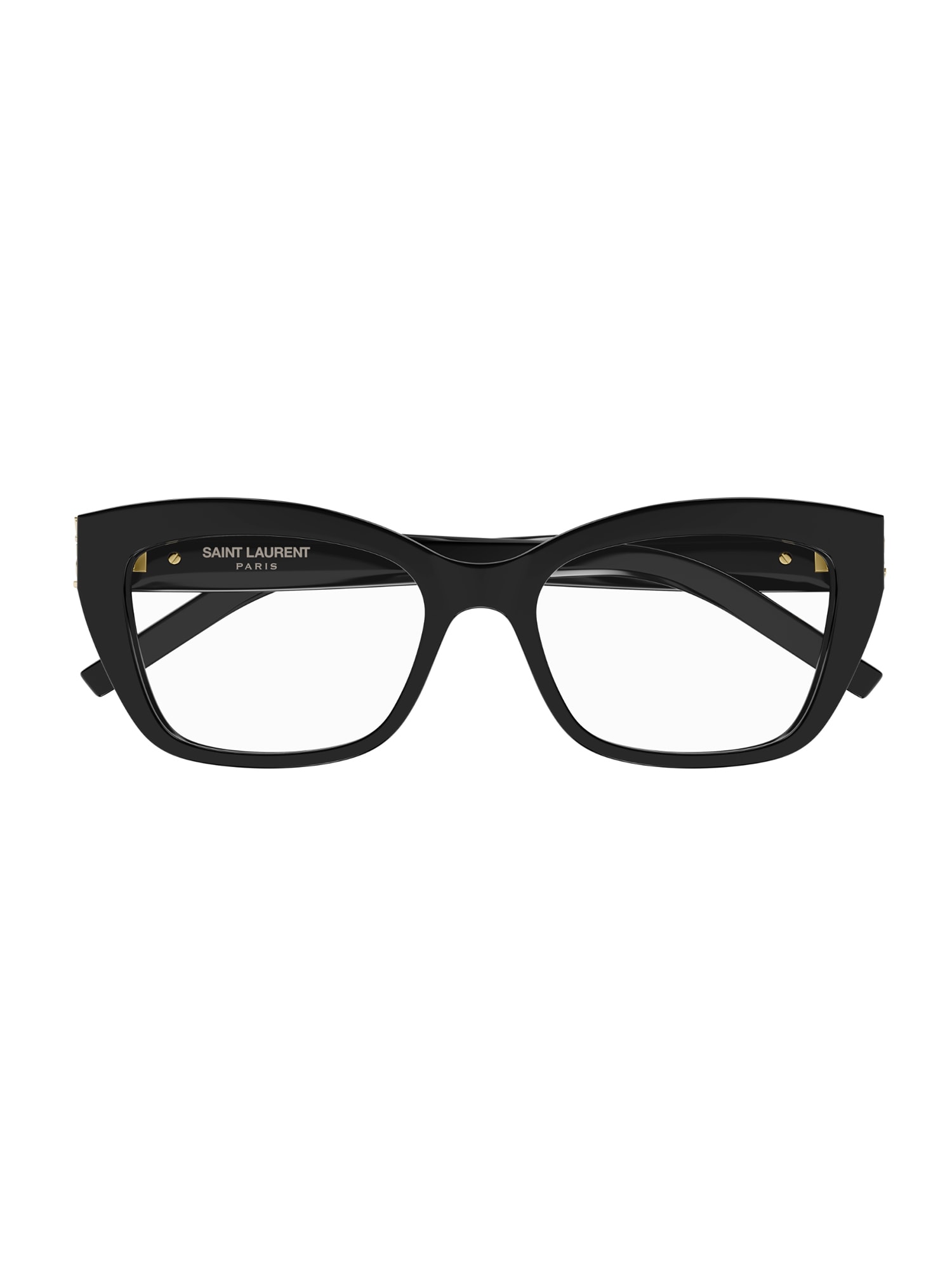 Saint Laurent Black Black Transparent Acetate Glasses In Black Black Transpare