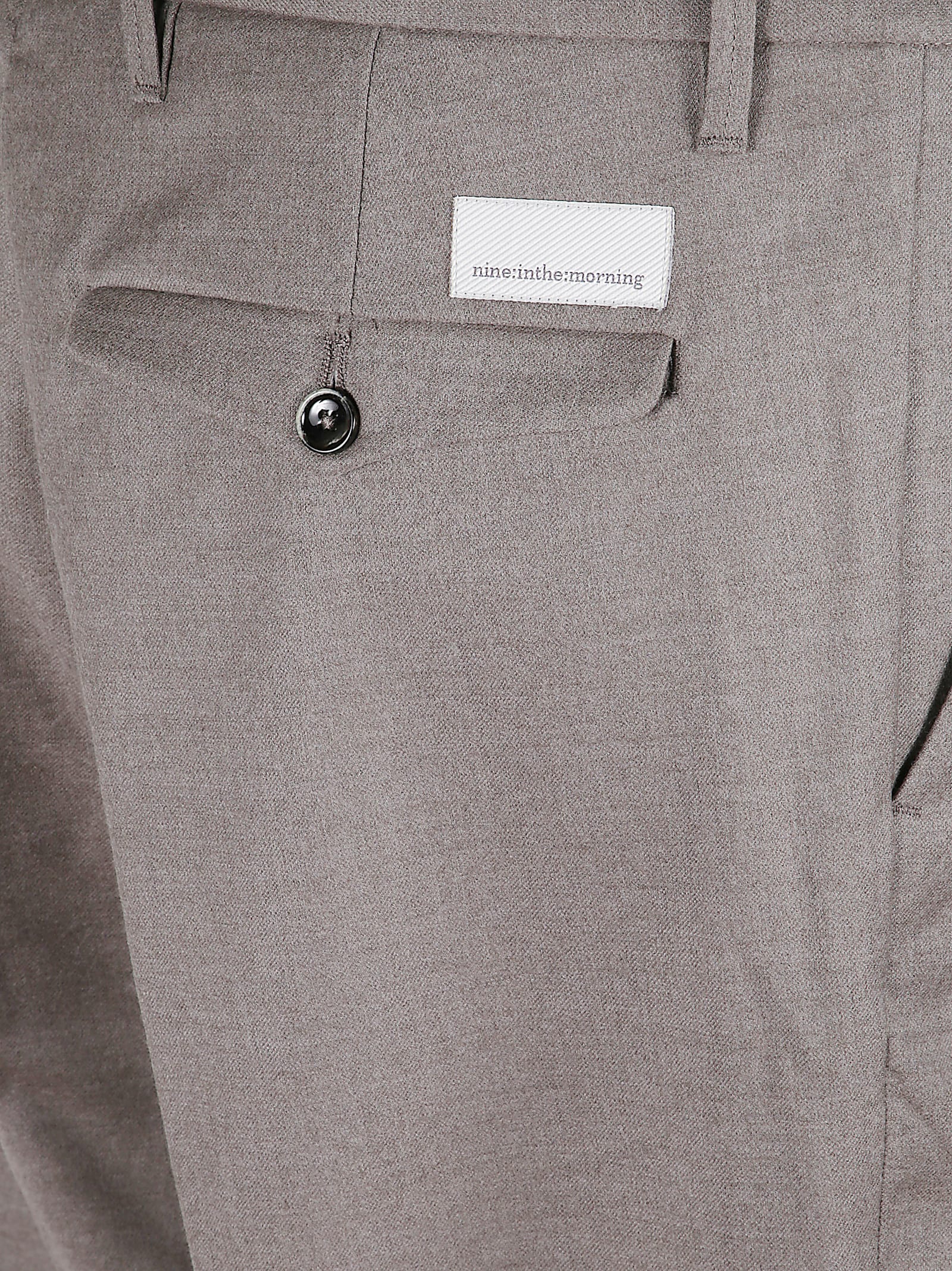 Nine In The Morning Buttoned Straight-leg Trousers In Gray