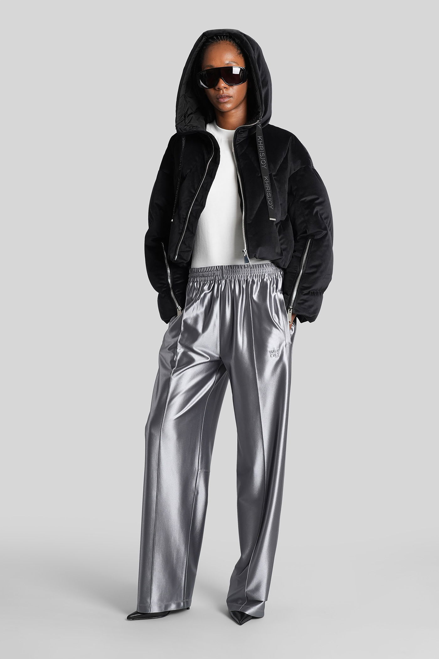 Khrisjoy Quilted Cropped Puffer Jacket In Black
