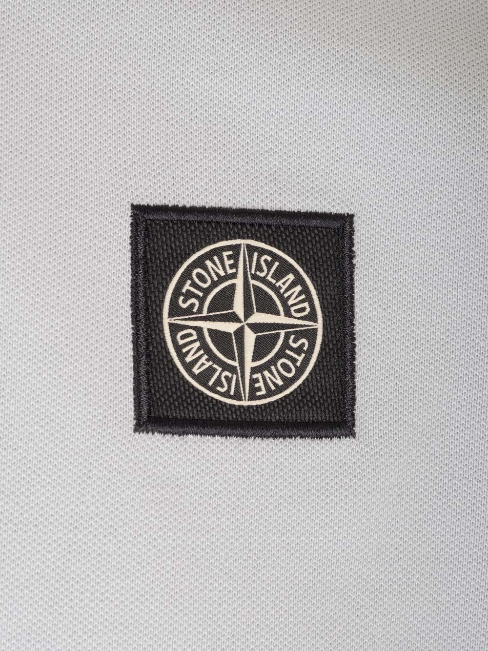 Shop Stone Island Logo Patch Short-sleeved Polo Shirt In Multicolor