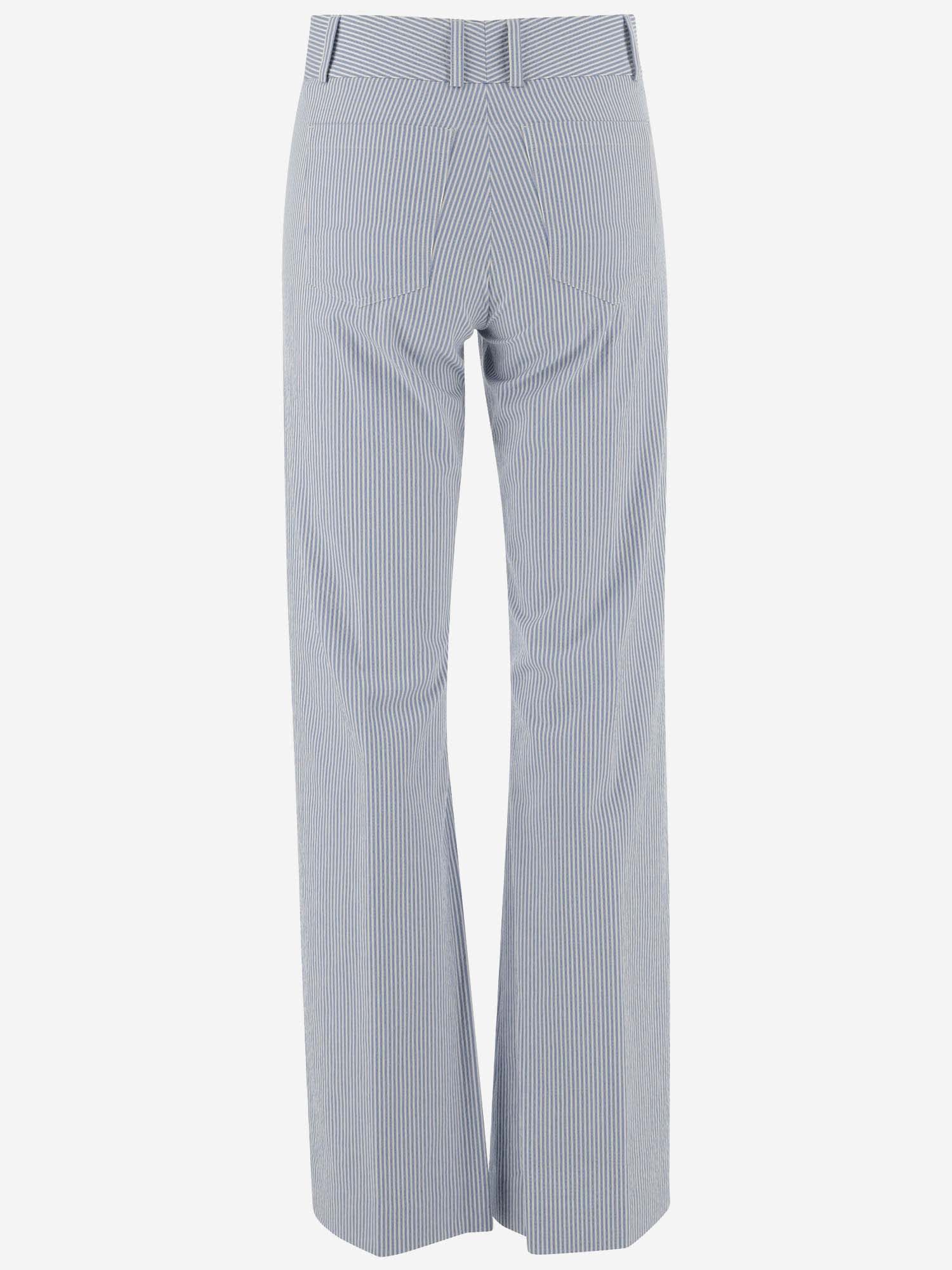 Shop Ql2 Stretch Cotton Wide Leg Pants In Grey