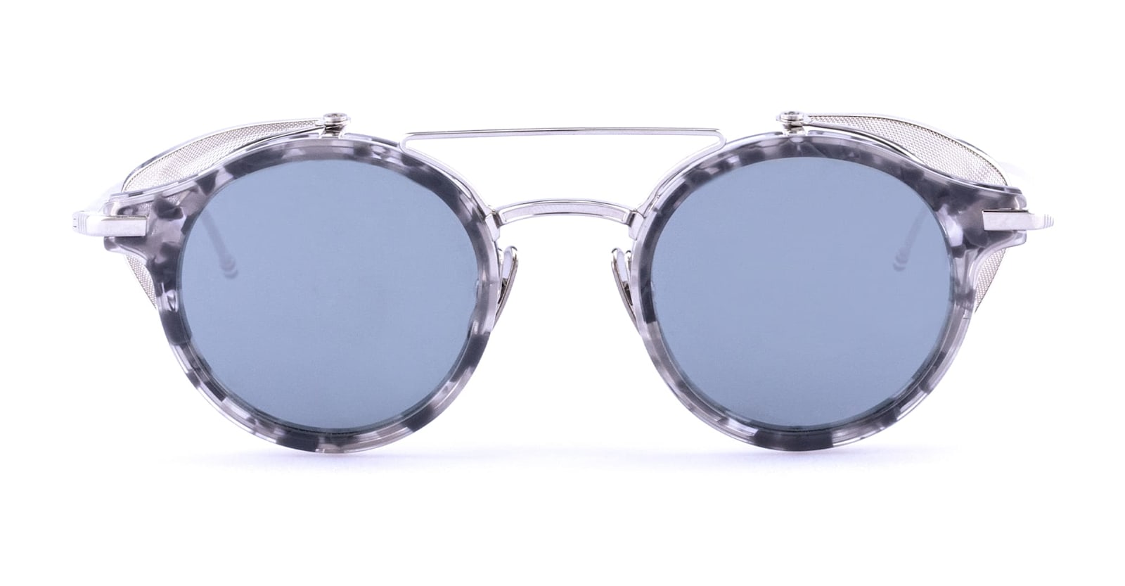 Round With Wide Shield - Grey Tortoise Sunglasses