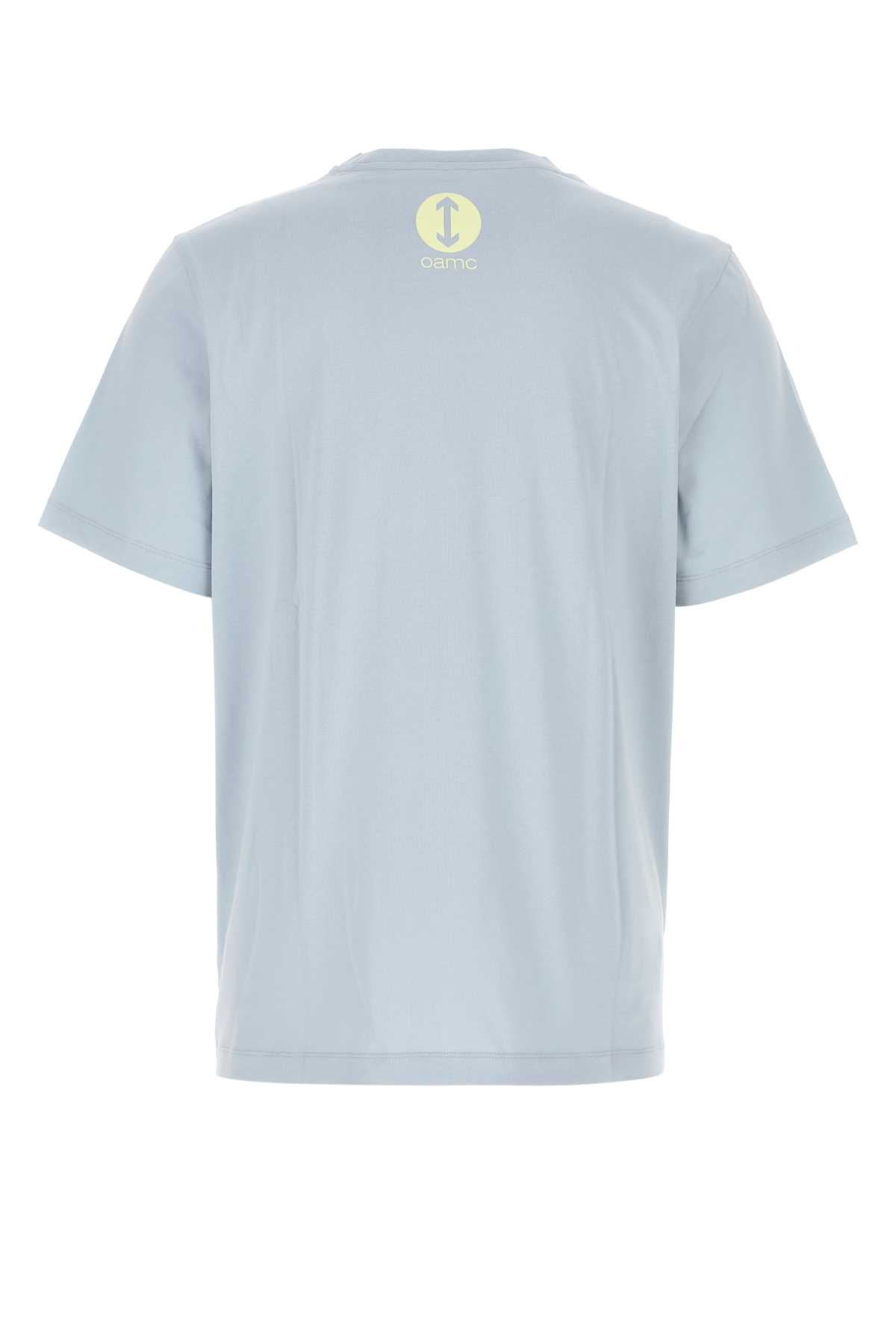Oamc Light-blue Cotton Oversize T-shirt In Multicolor