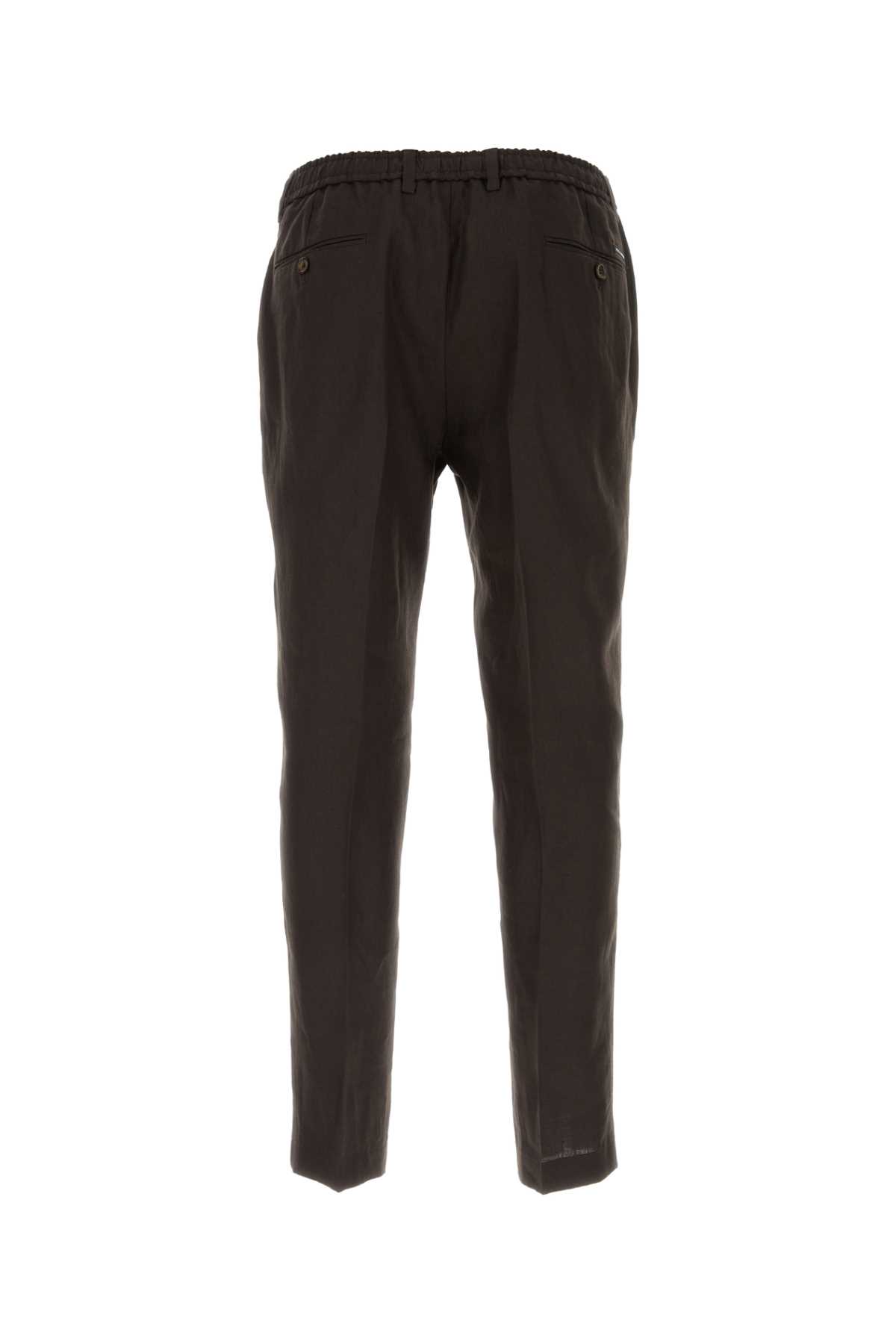 Shop Dolce & Gabbana Dark Brown Stretch Cotton Pant In Marrone