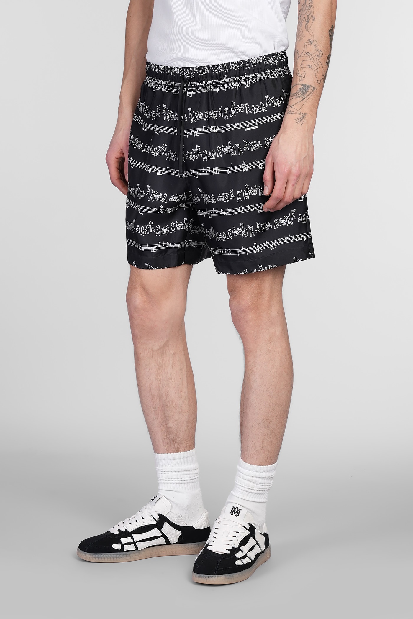 Amiri Graphic-print Shorts In Black