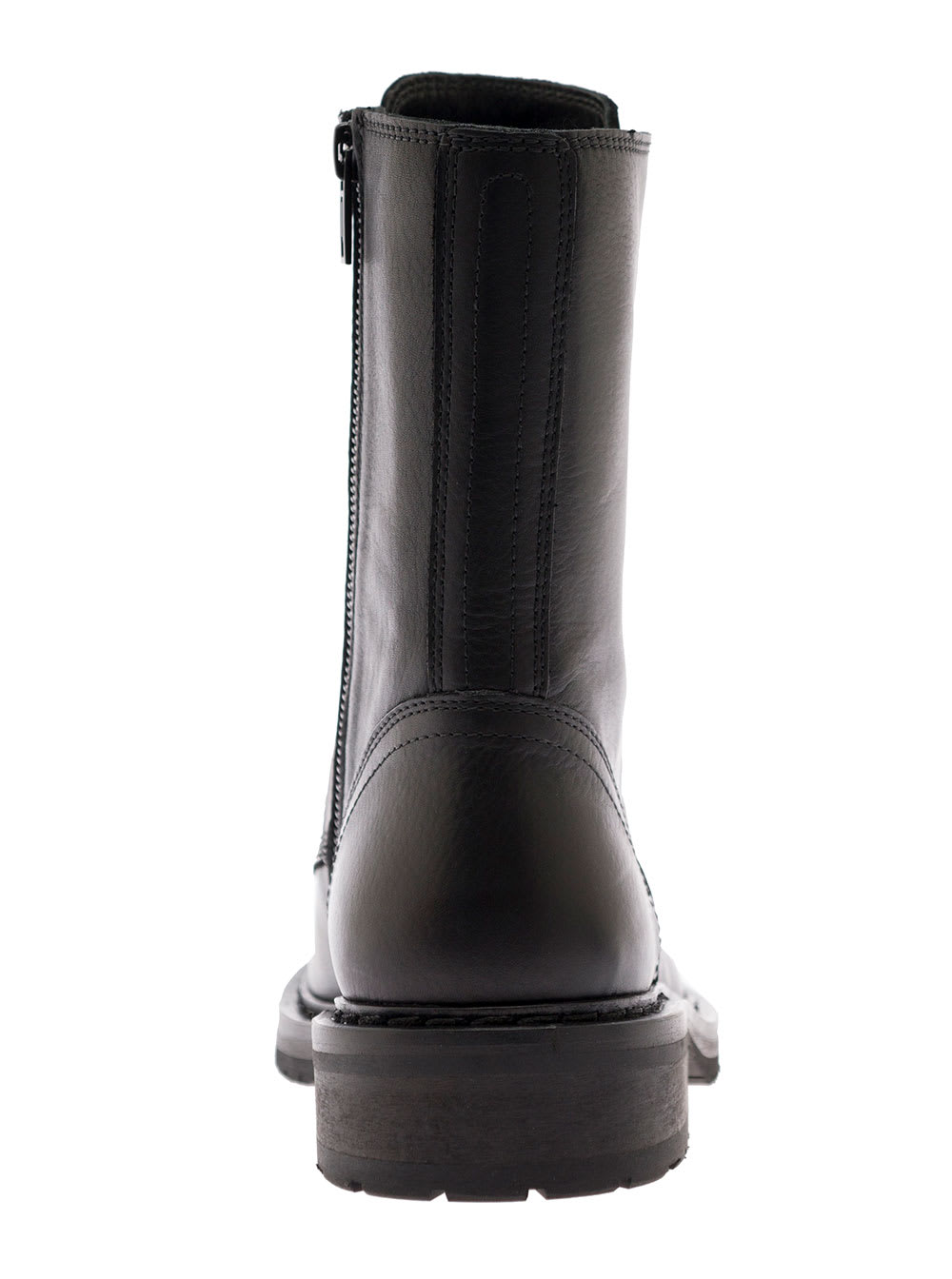 Ann Demeulemeester Black Lace-up Combat Boots In Leather Woman In Black