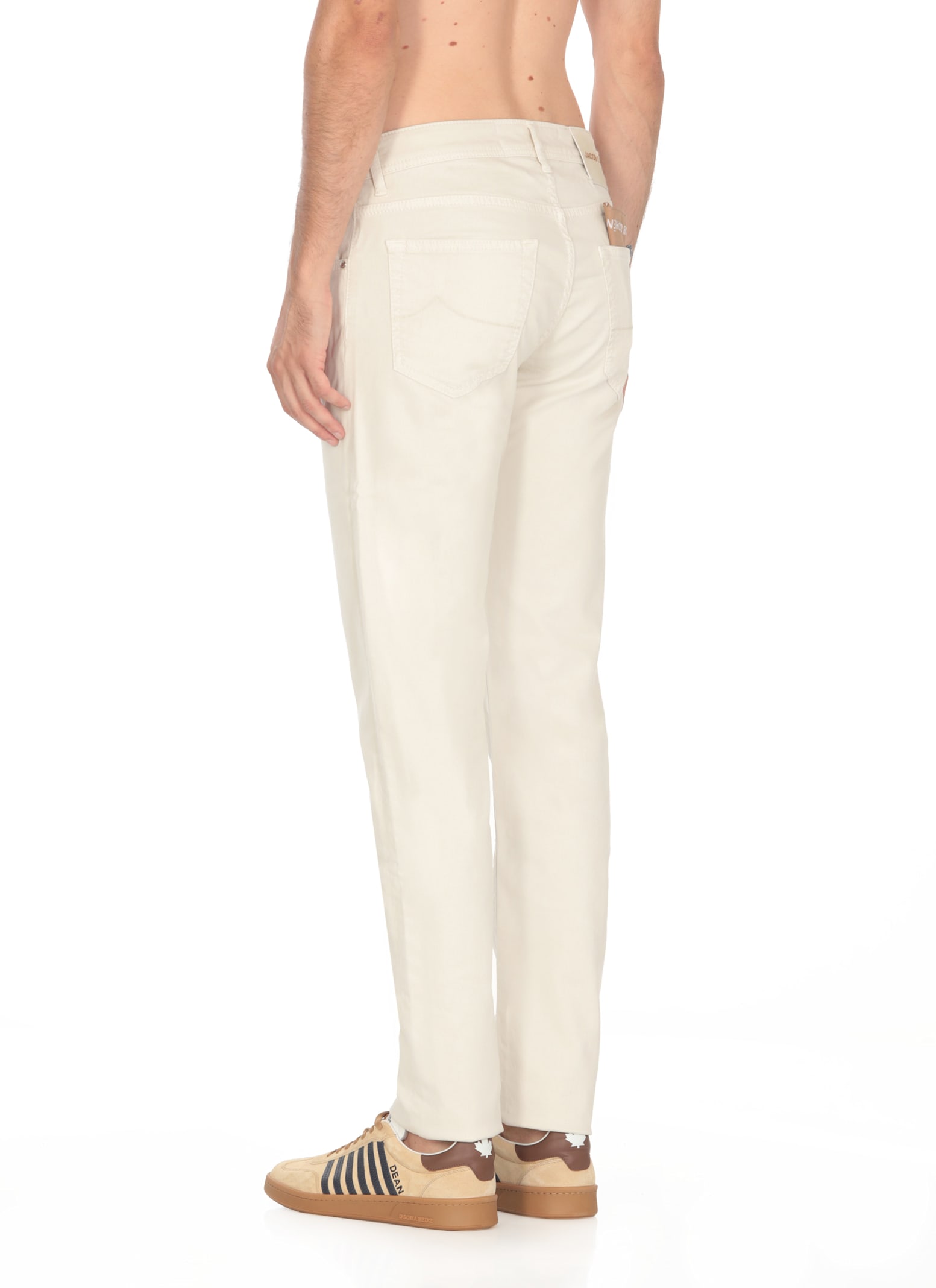 Shop Jacob Cohen Nick Slim Jeans In Ivory