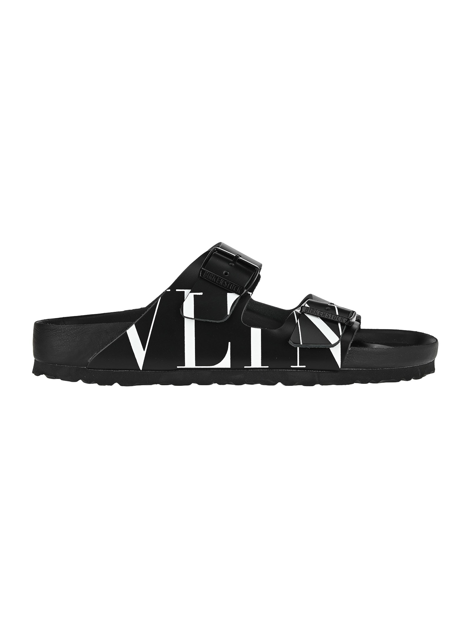 Valentino Garavani Vltn Slide Sandal In Collaboration With Birkenstock In Black