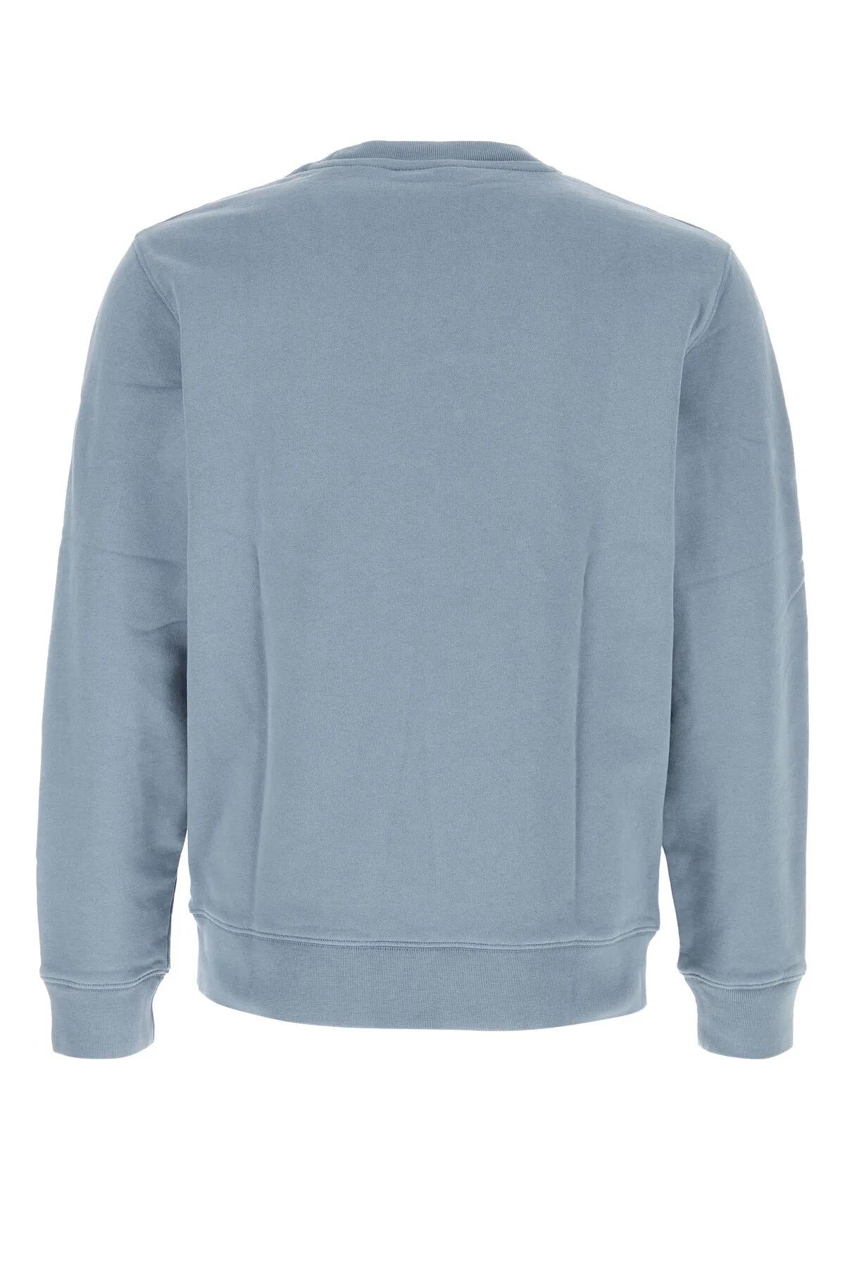 Shop Maison Kitsuné Powder Blue Cotton Sweatshirt In Clear Blue