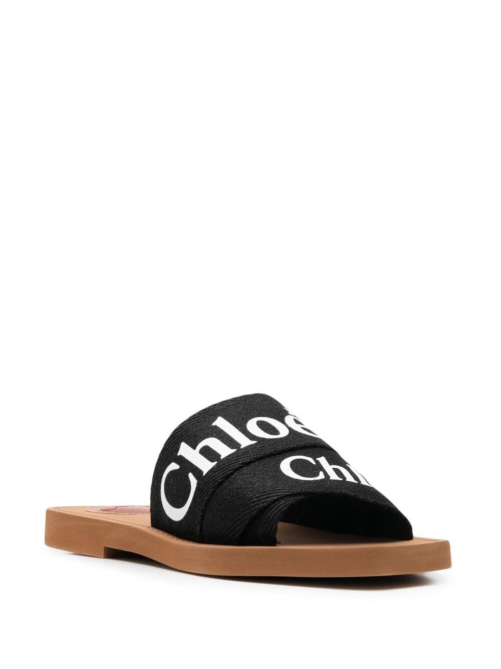 Shop Chloé Woody Sandal In Black