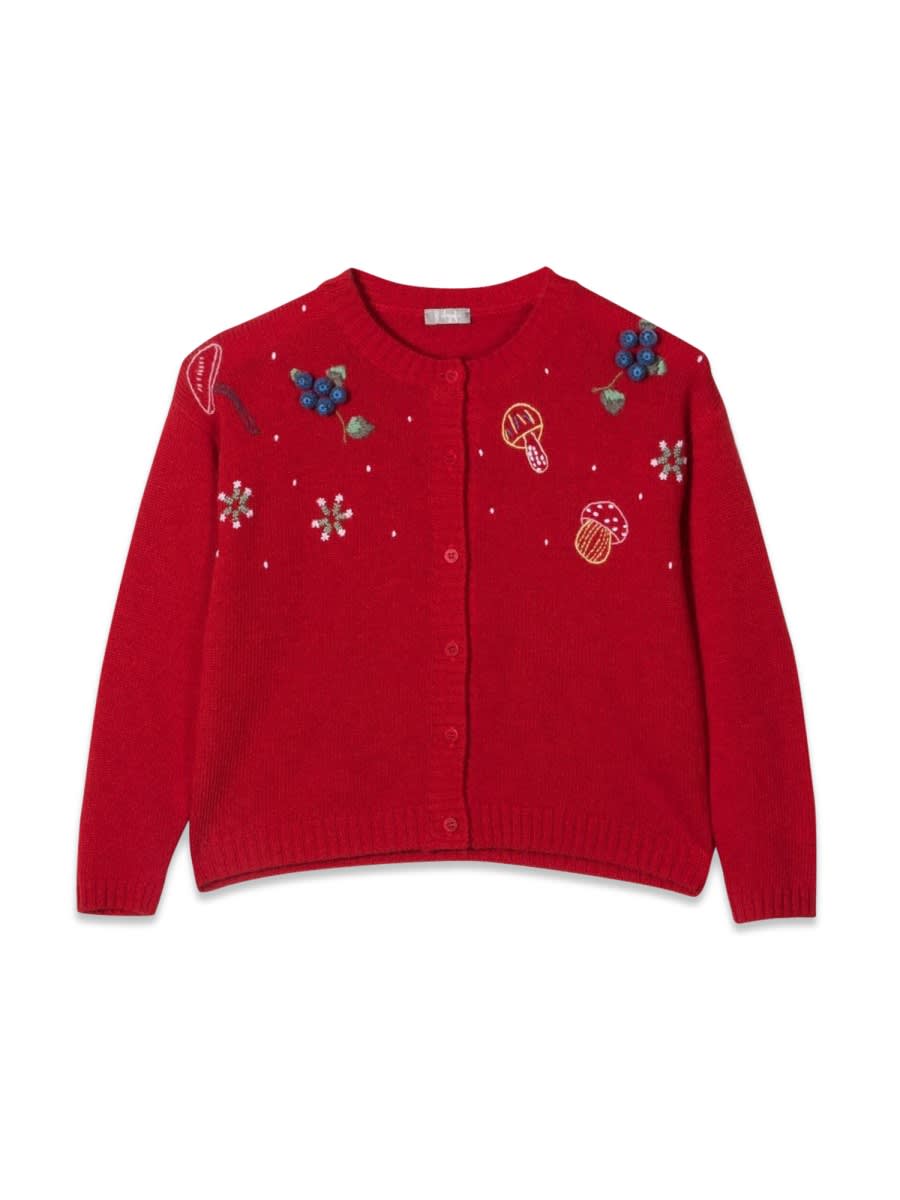Il Gufo Kids' Golfino Tricot In Red