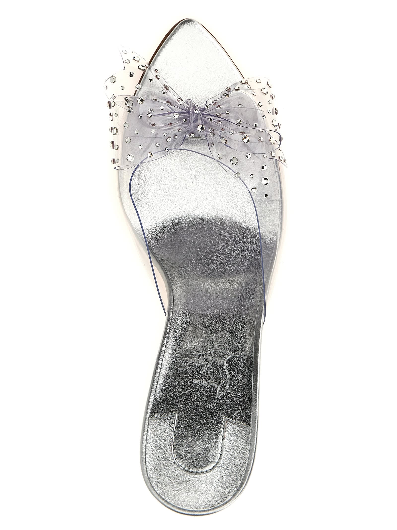 Shop Christian Louboutin Aqua Strass Sandals In Silver
