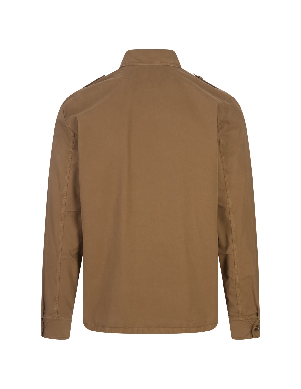 Shop Aspesi Light Brown Cotton Gabardine Military Shirt In Terra