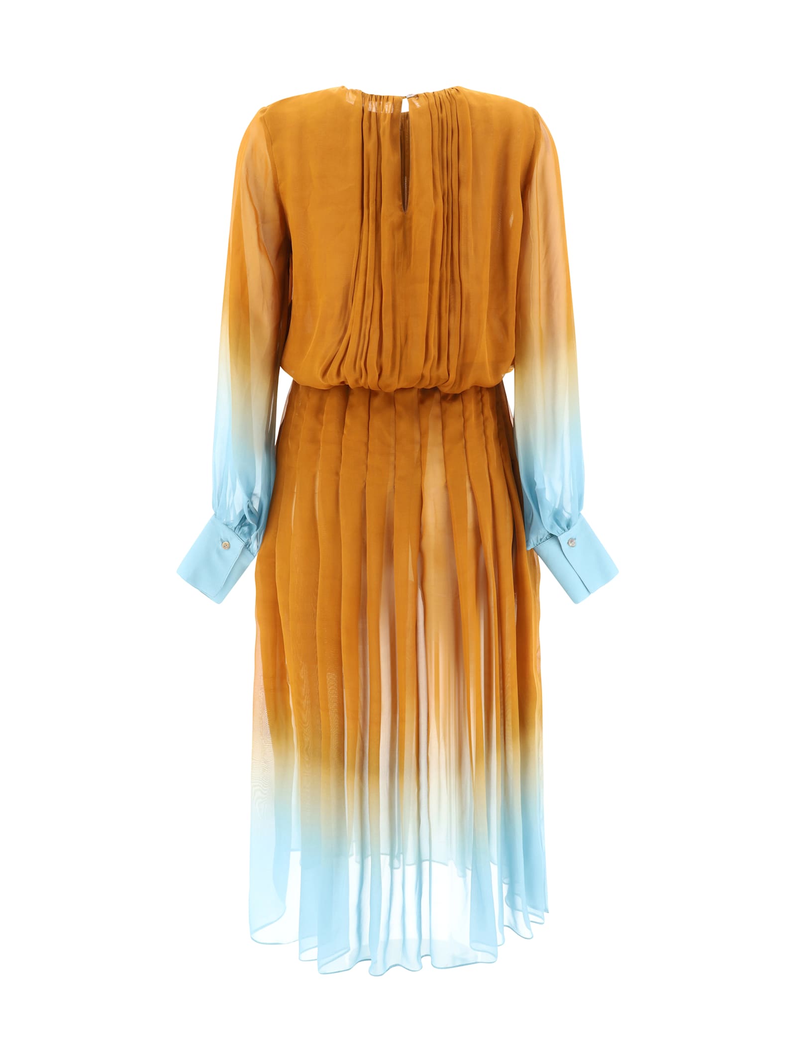 Shop Crida Milano Rialto Midi Dress In Camel/sky