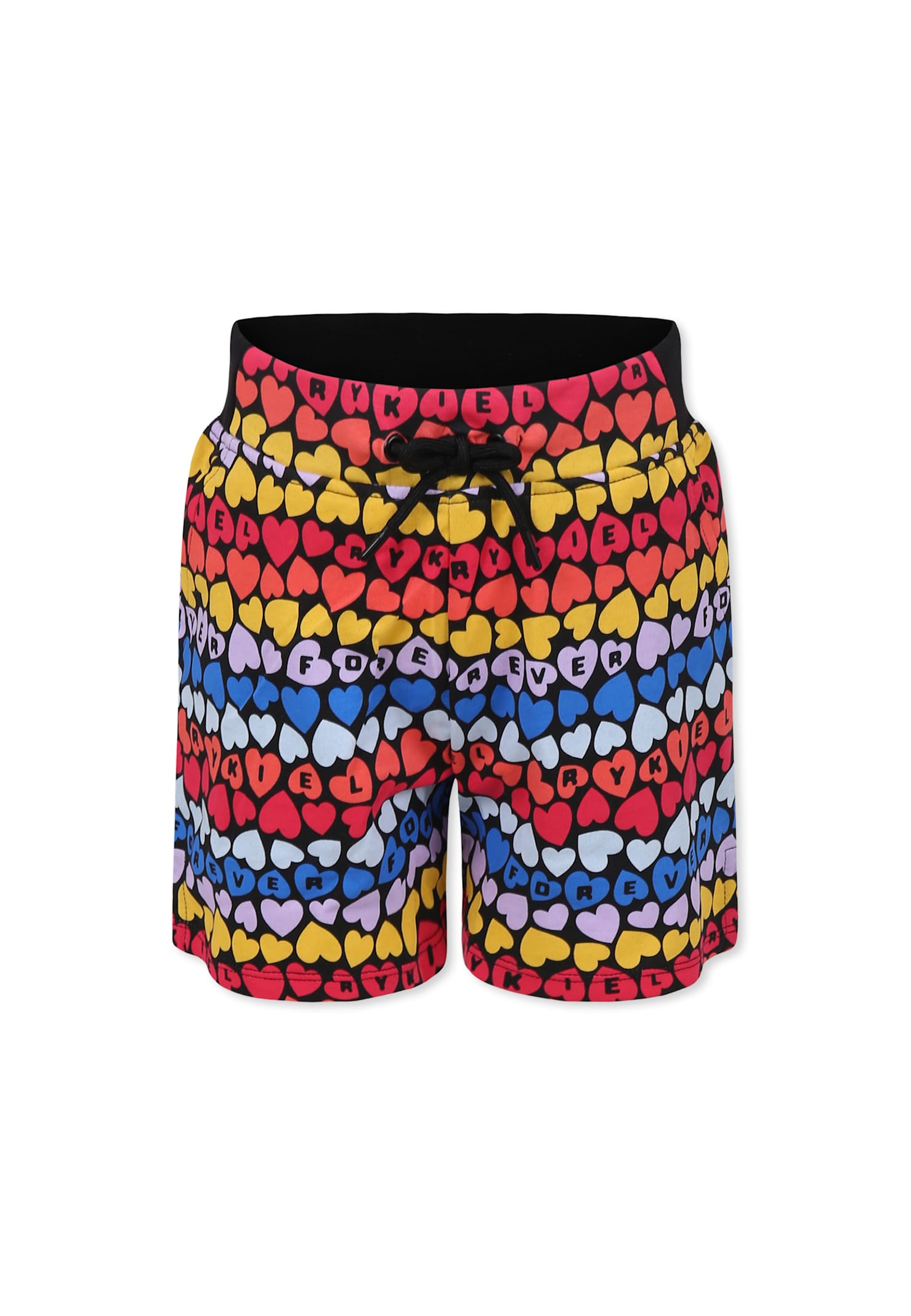 Rykiel Enfant Multicolor Shorts For Girl With Hearts In Multicolor