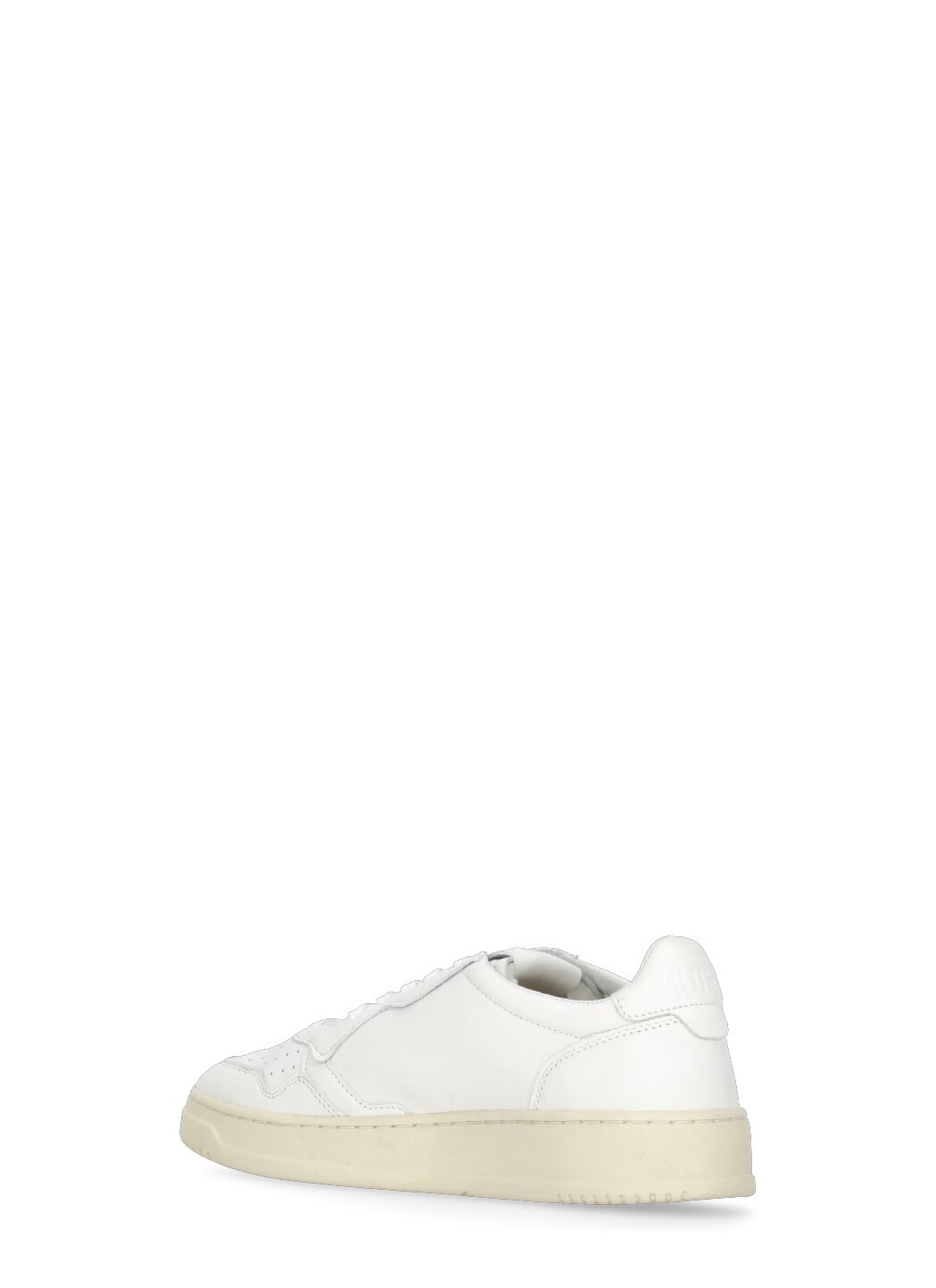 Autry Leather Low-top Sneakers With Perforated Toe Box In White
