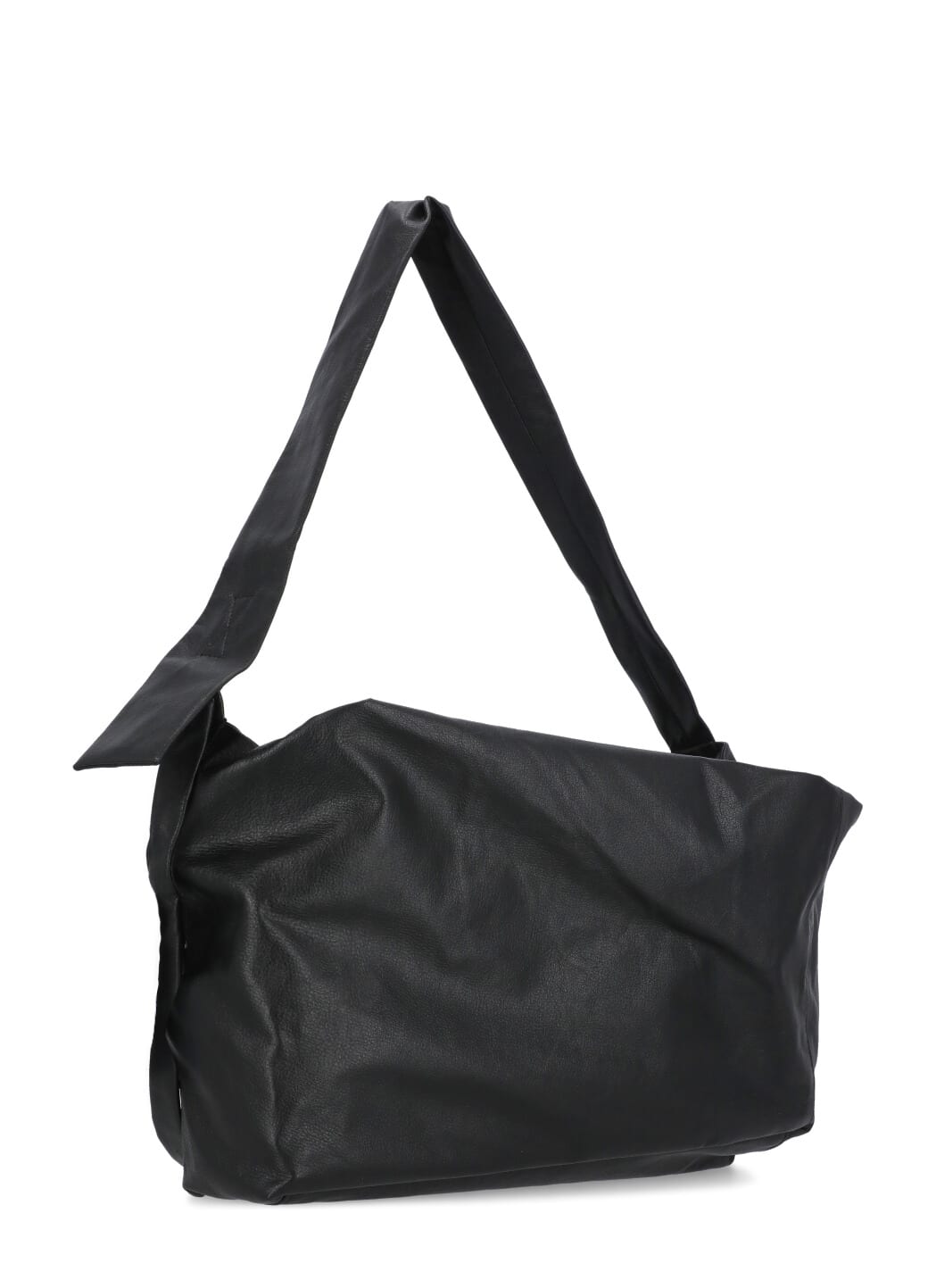Shop Discord Yohji Yamamoto Leather Shoulder Bag In Black