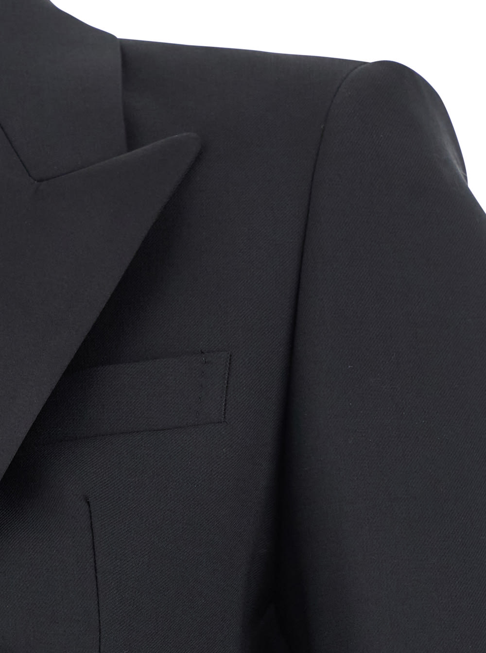 Tagliatore Double-breasted Peak-lapel Suit In Black