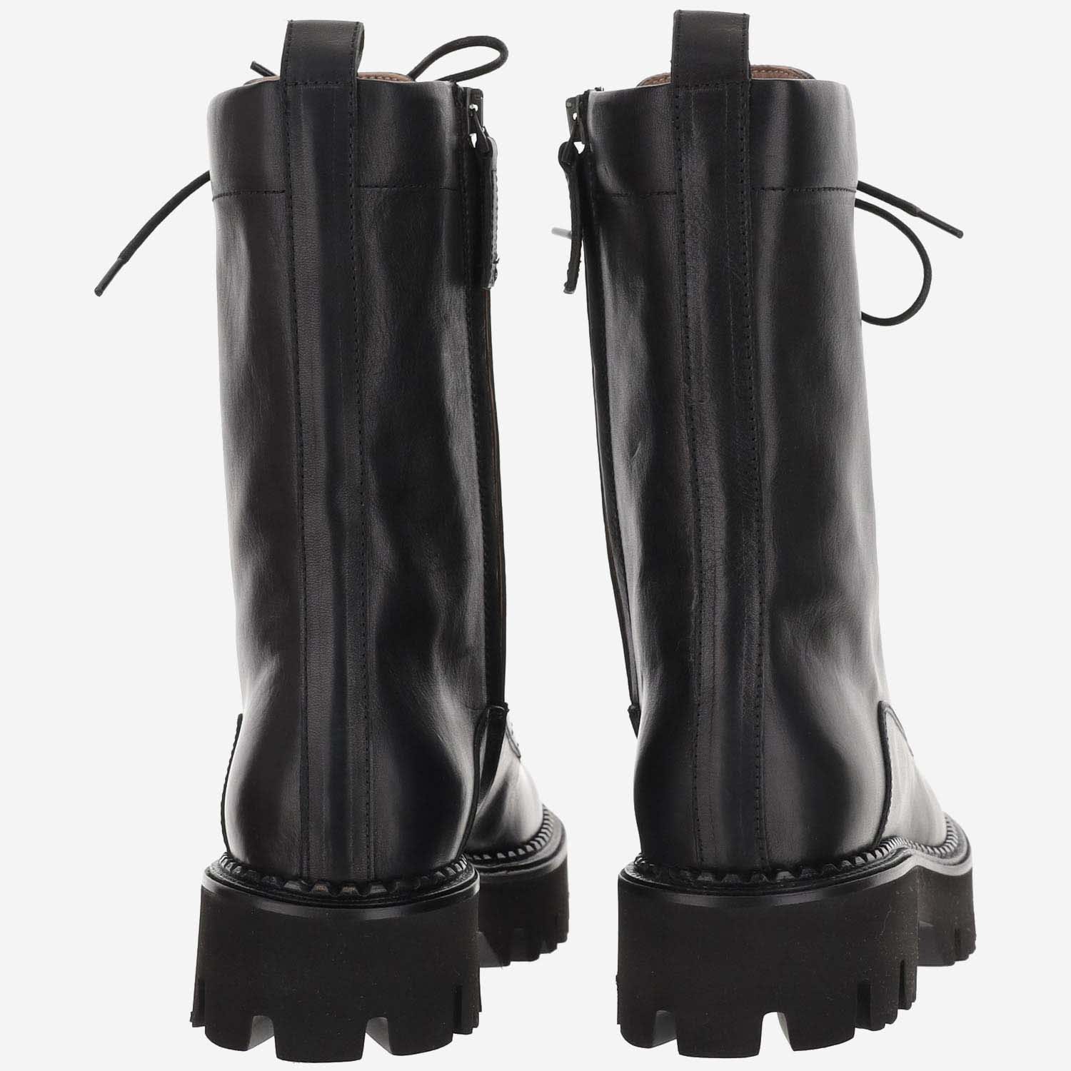 Shop Sartore Leather Boots In Black