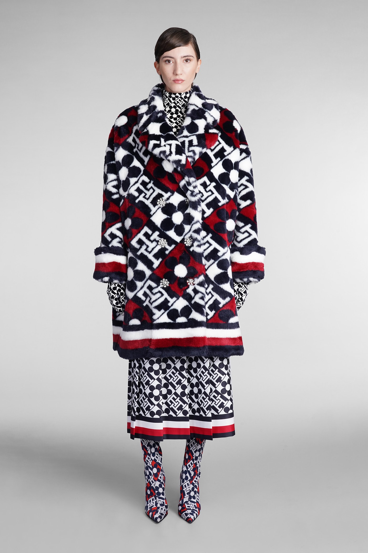 Tommy Hilfiger Coat In Multicolor Wool