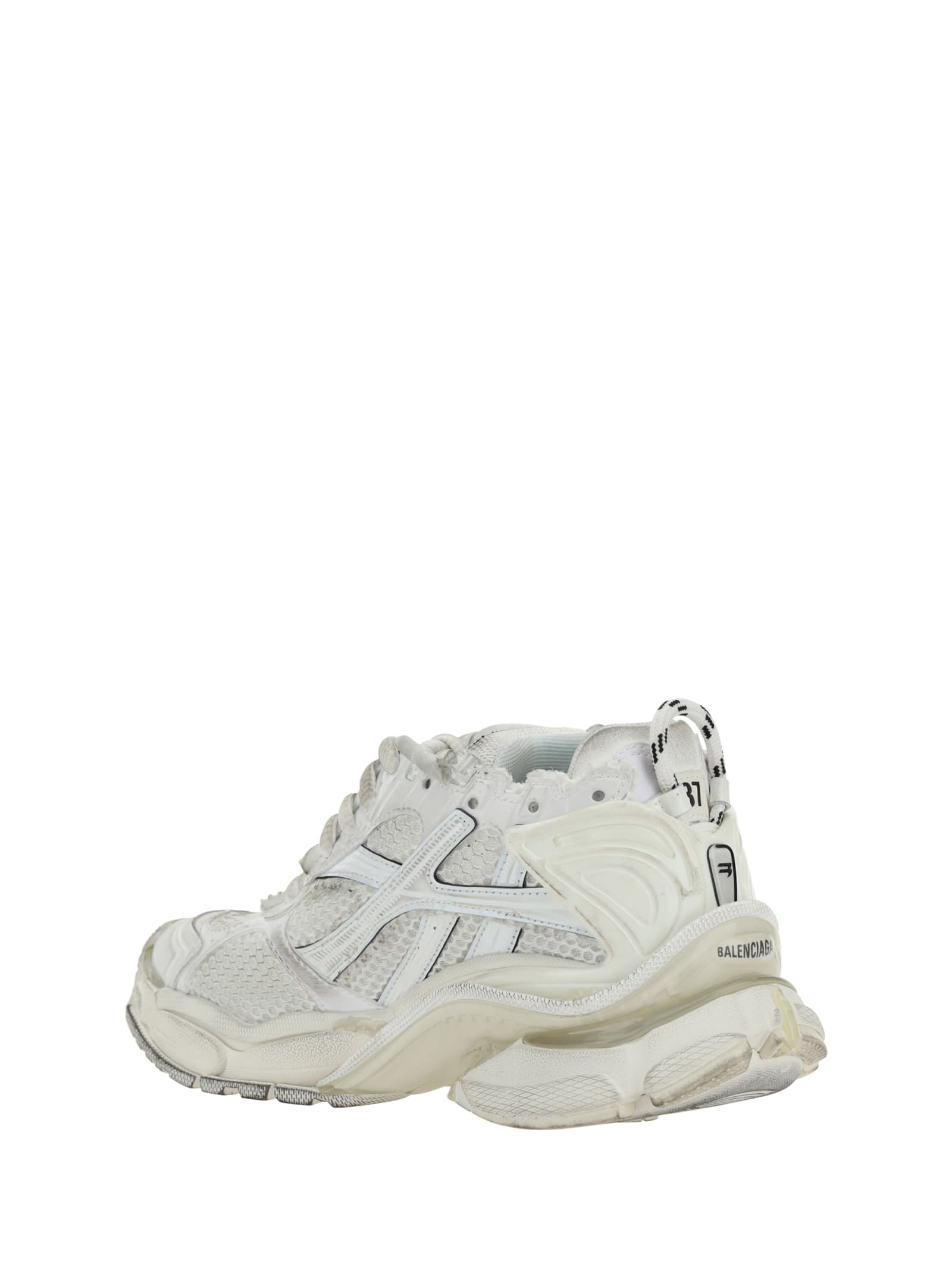 Shop Balenciaga Runner Mesh Sneakers In White