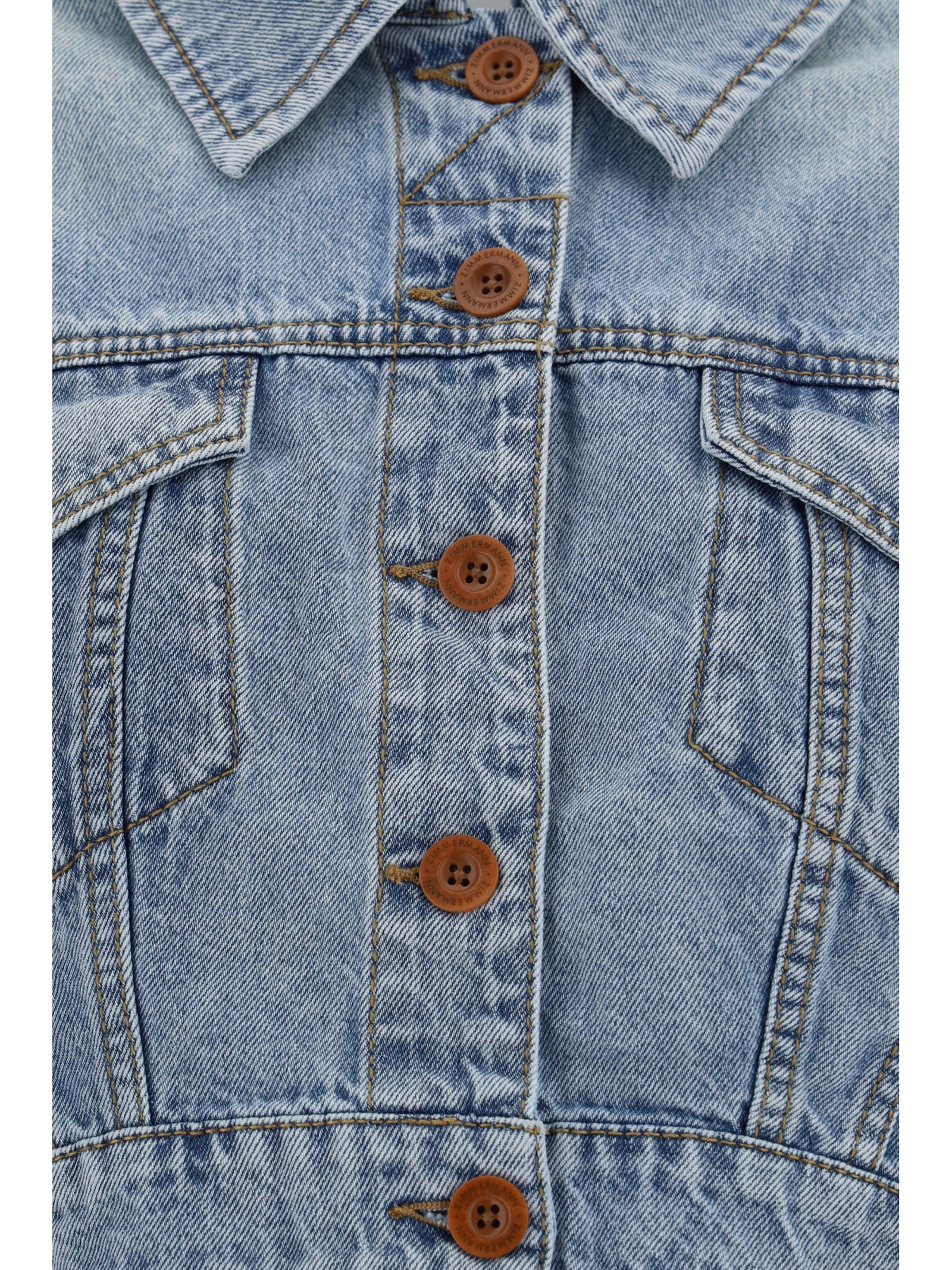 Shop Zimmermann Denim Jacket In Faded Blue