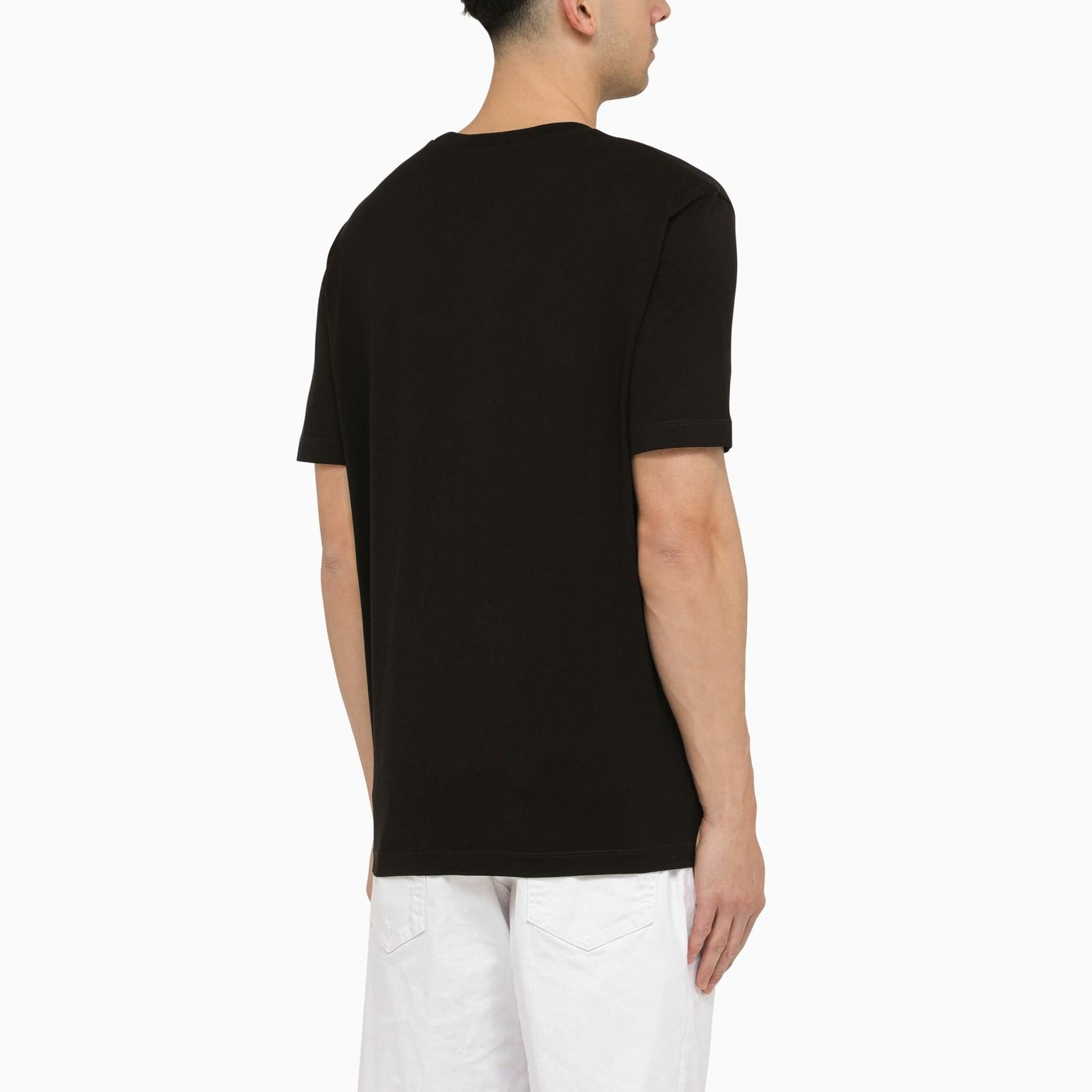 Shop Dsquared2 Black Cotton T-shirt With Logo Print