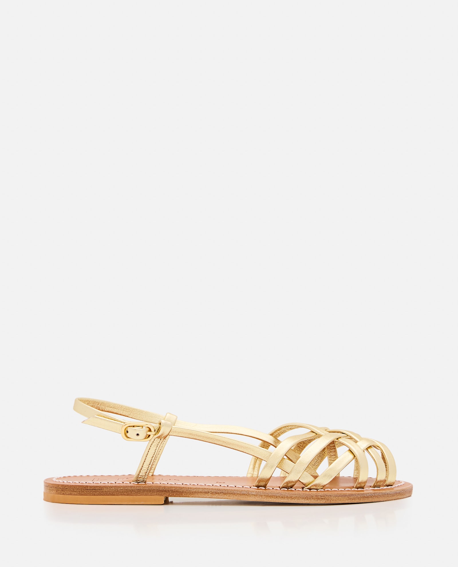 Kjacques K Jacques St Tropez Delly Leather Sandal In Silver