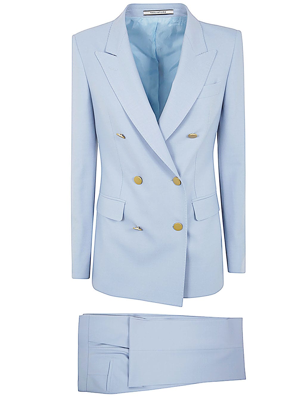 Shop Tagliatore Parigi10 Double Breasted Suit In Light Blue