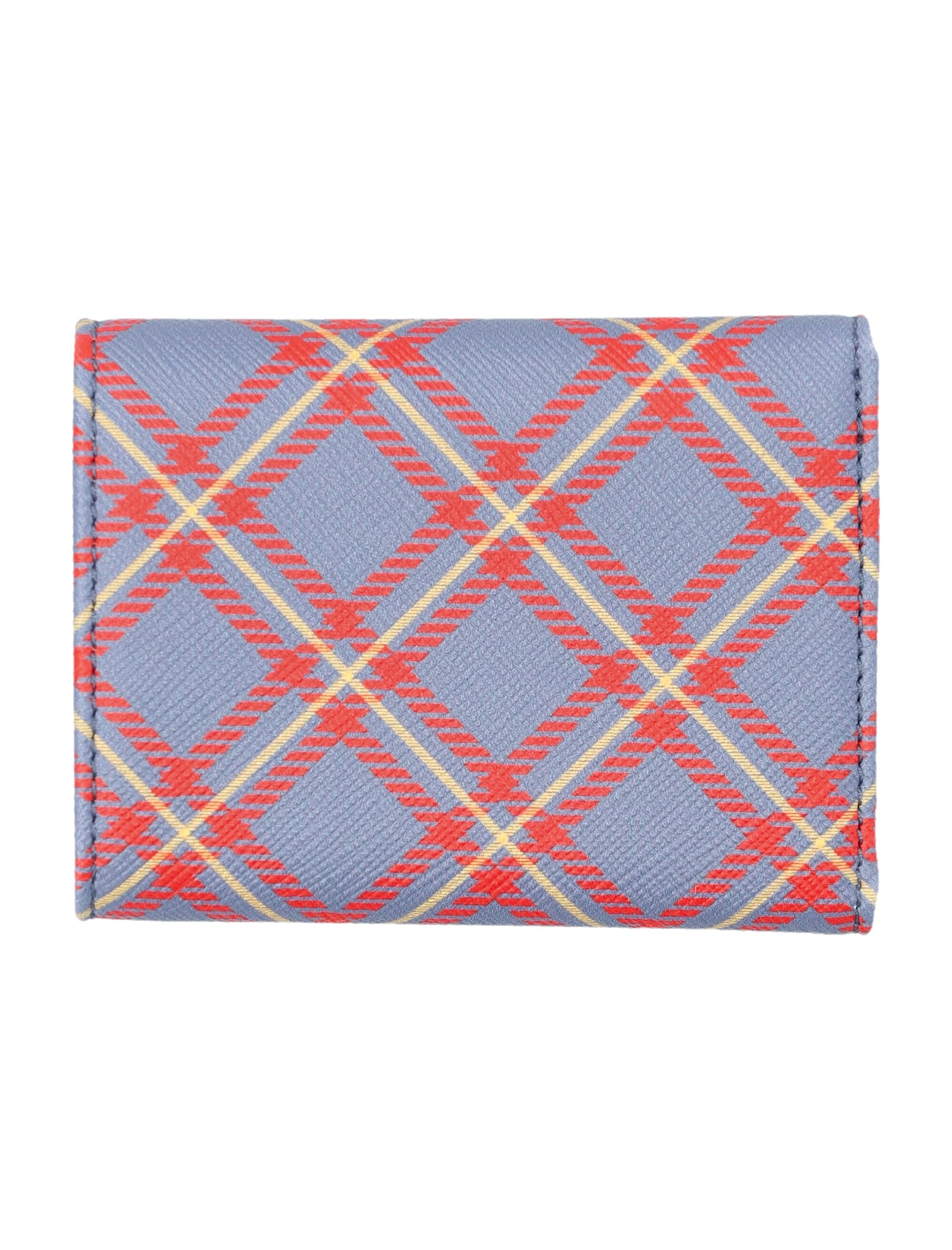 Vivienne Westwood Small Flap Purse In Blue/orange Tartan