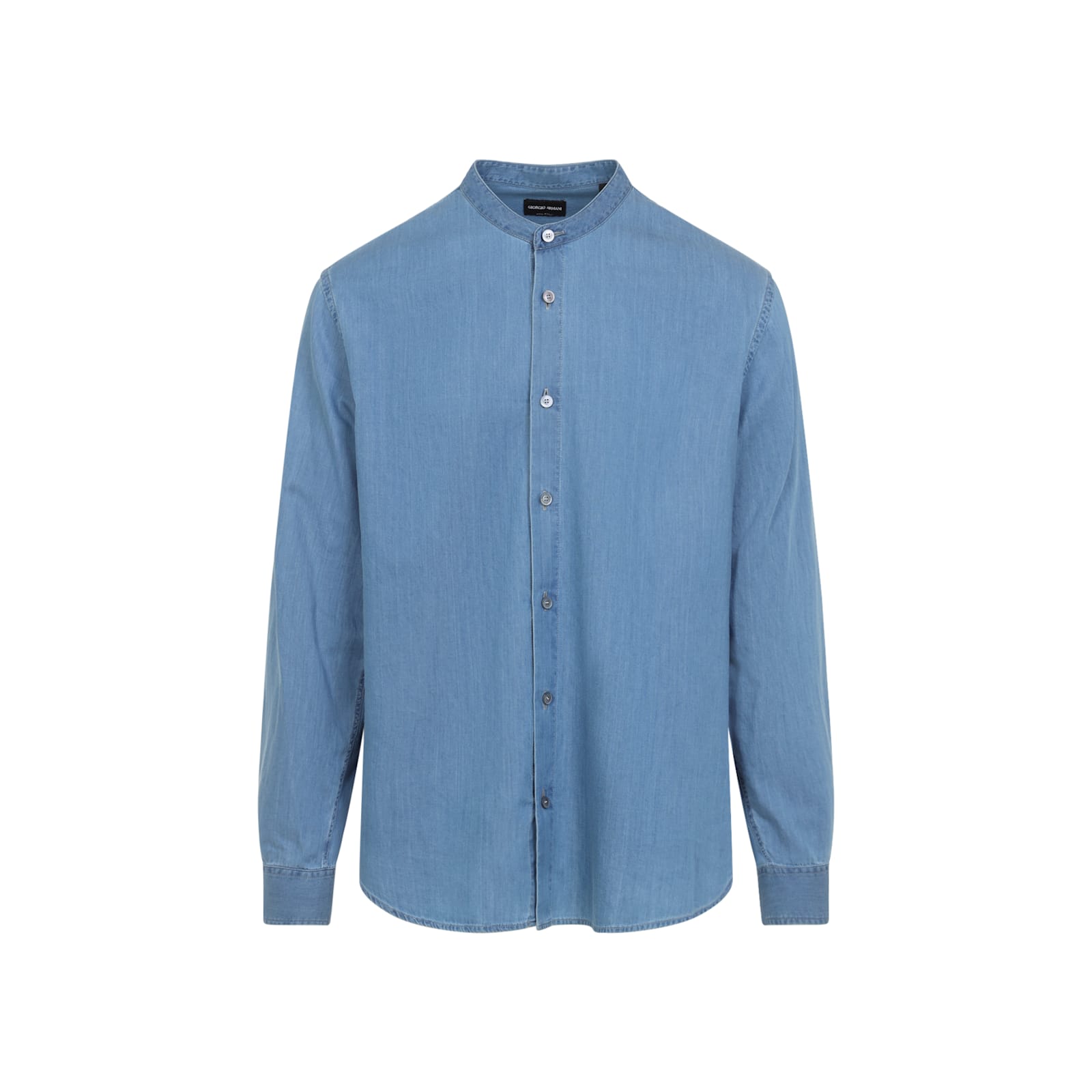 Giorgio Armani Long Sleeve Shirt In Blue