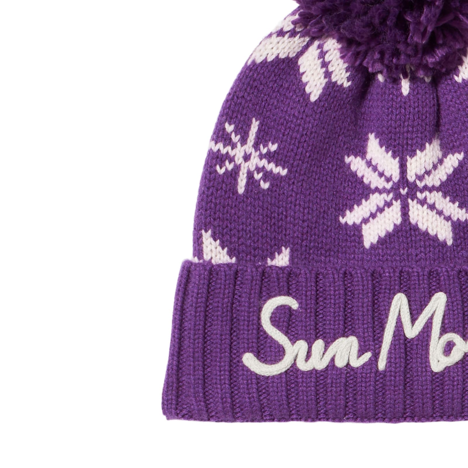 Mc2 Saint Barth Woman Purple Beanie With Norwegian Pattern In Purple