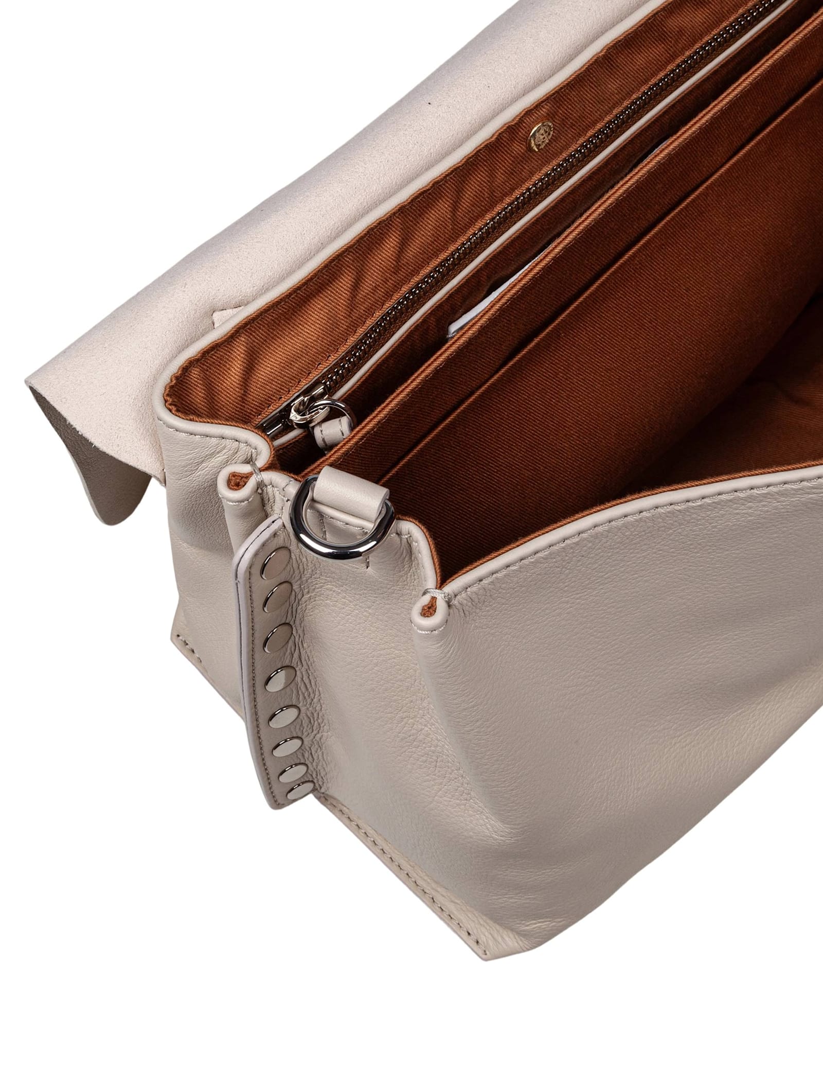 Zanellato Soft Leather Bag That Can Be Carried By Hand Or Over The Shoulder In White