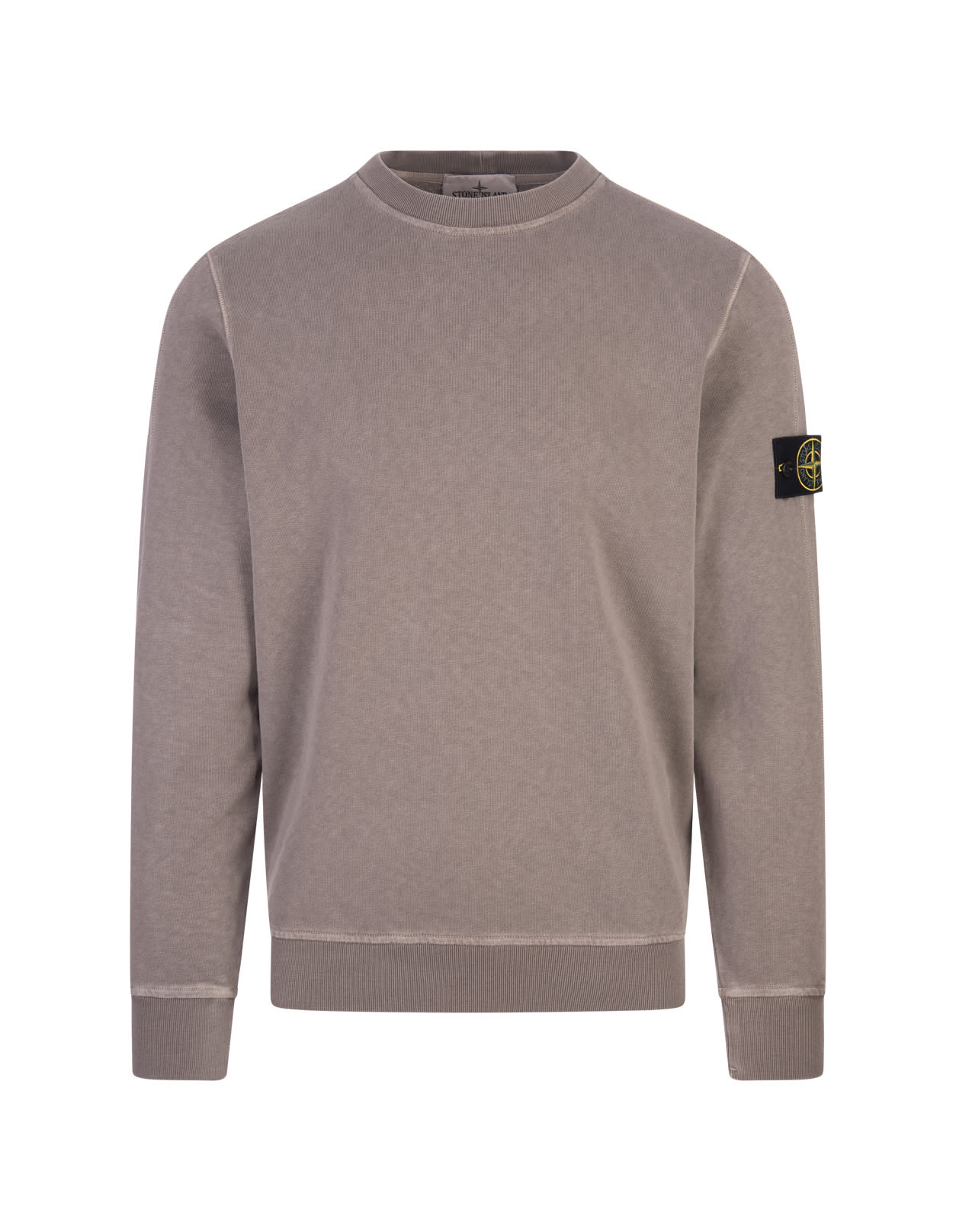 Shop Stone Island Dove Sweatshirt With Old Treatment In Brown