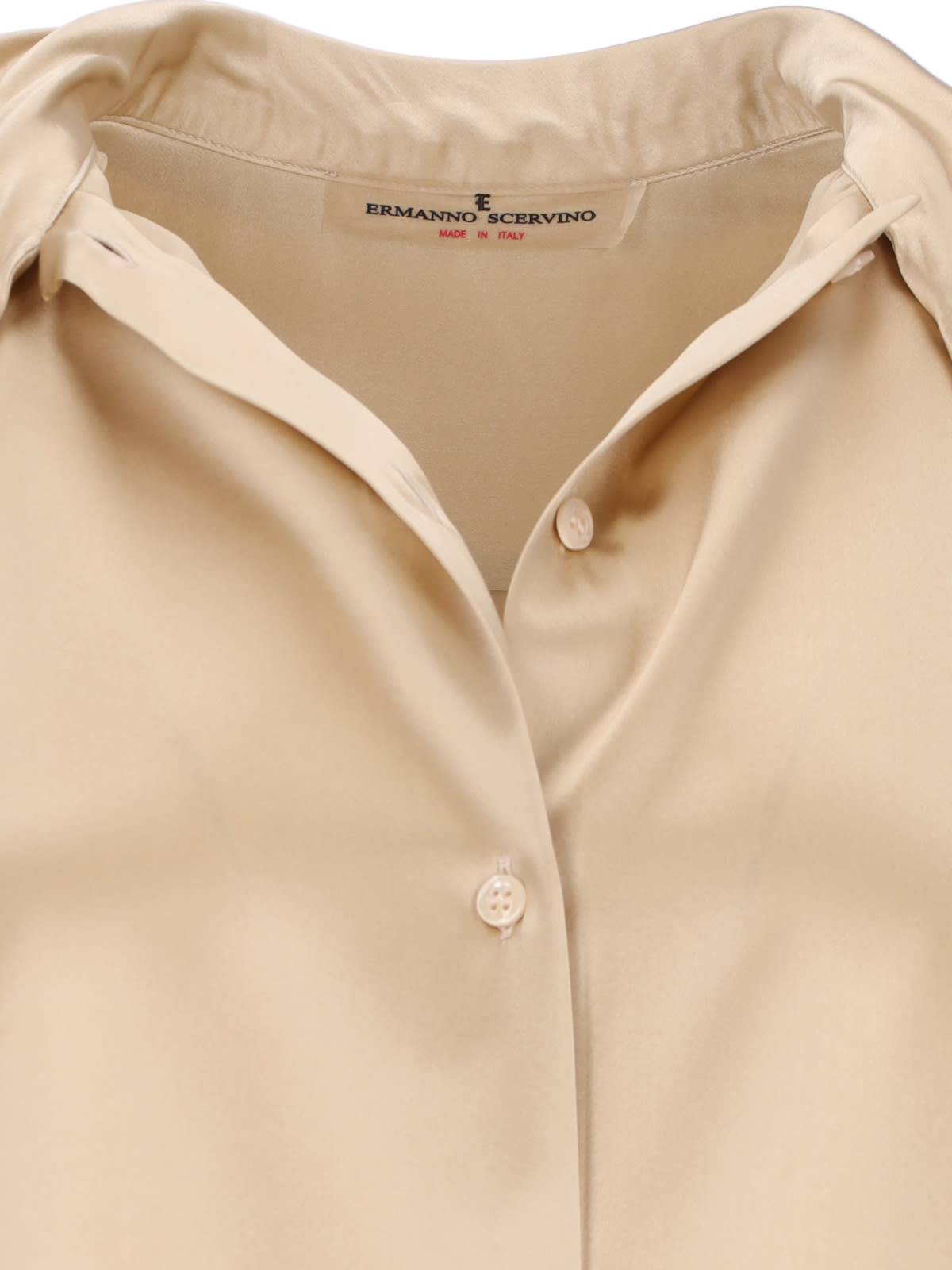 Shop Ermanno Scervino Lavallière Shirt With Bow In Beige