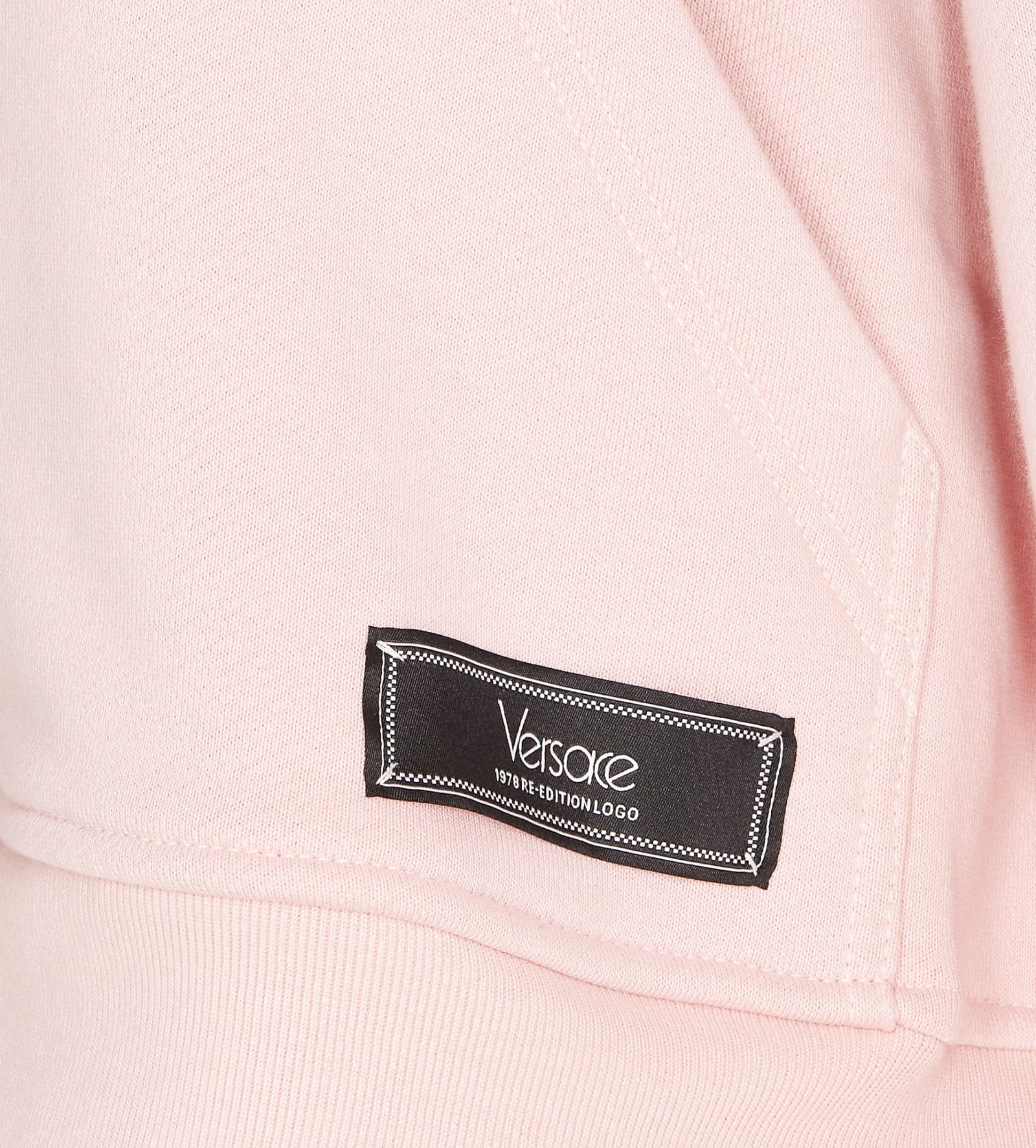 Shop Versace Logo Hoodie In Pink