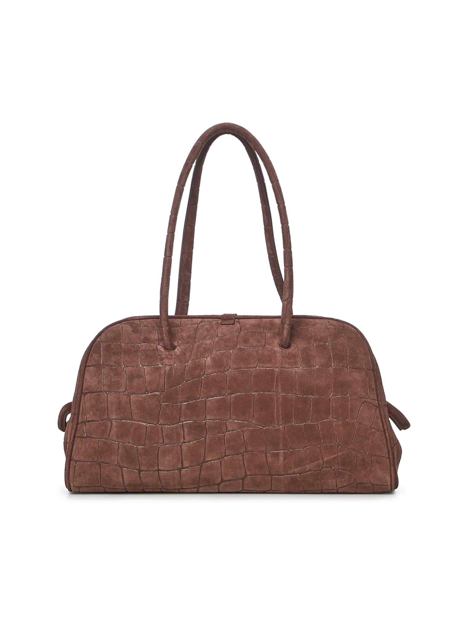 Jacquemus Suede Bowling Bag In Brown