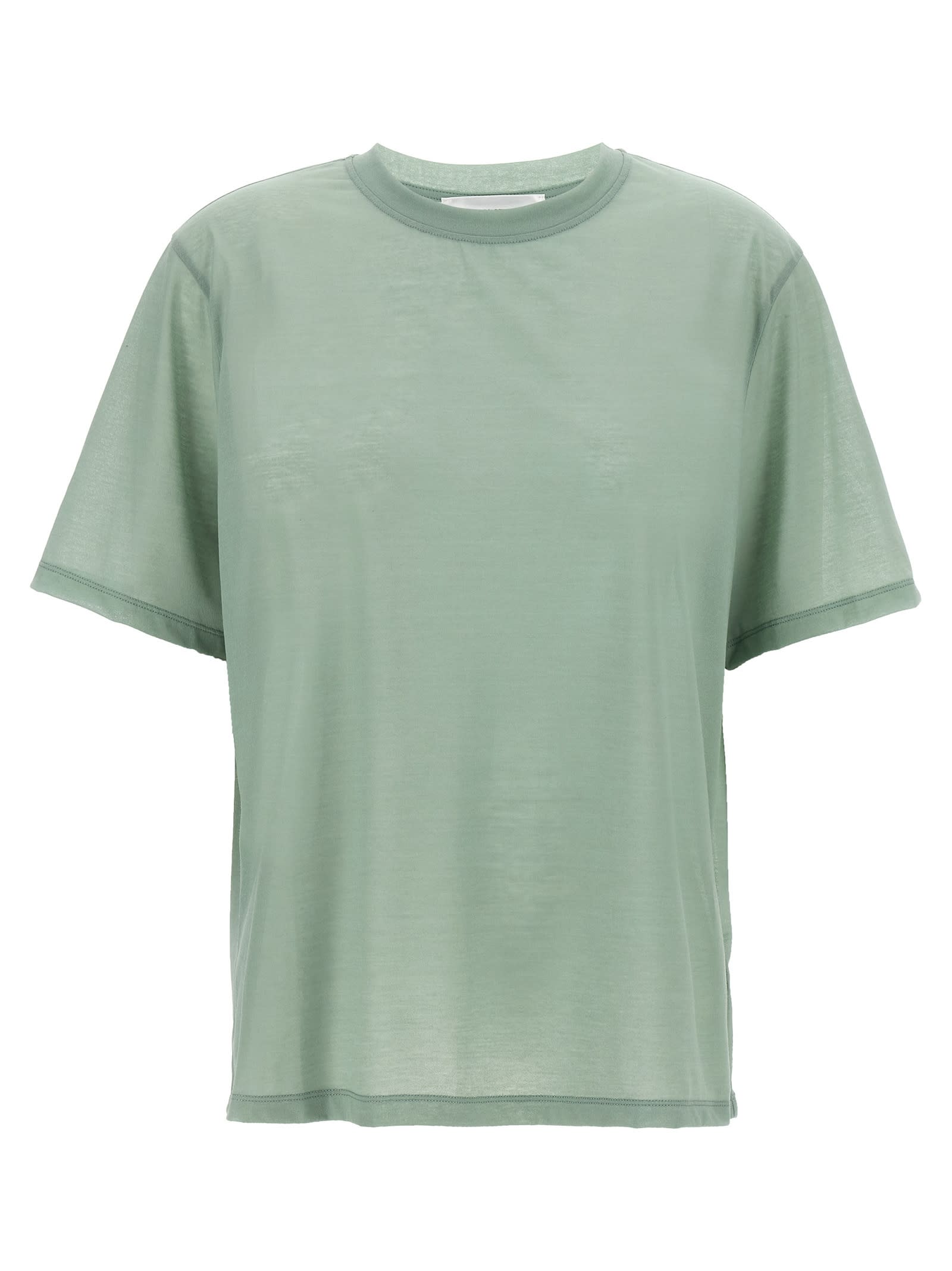 Victoria Beckham Logo Embroidered Crewneck T-shirt In Green